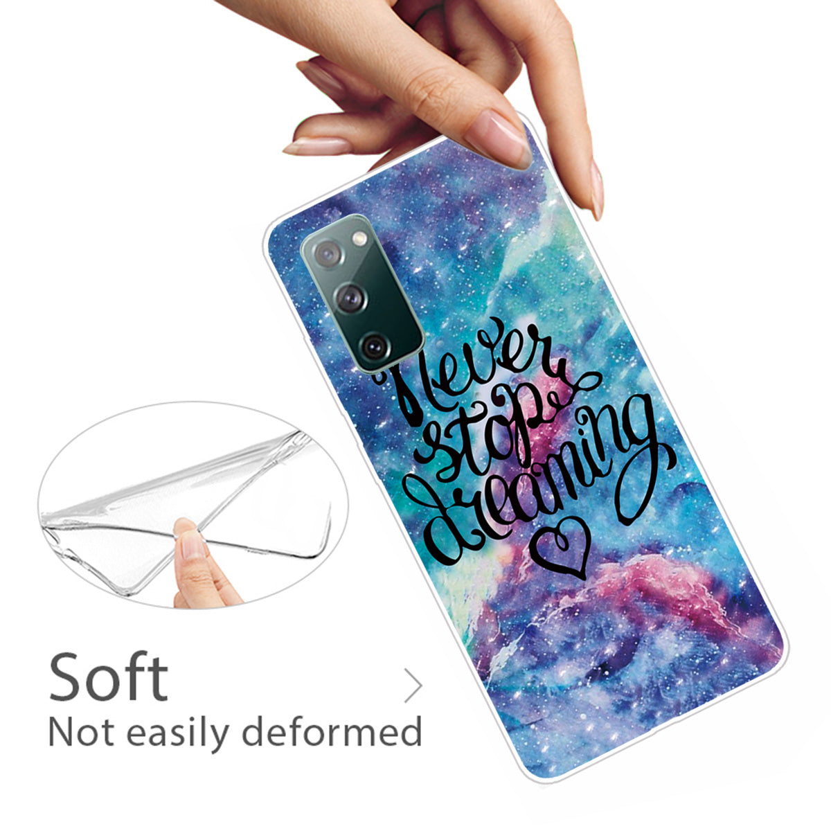 For Samsung Galaxy S20 FE/S20 Fan Edition/S20 FE 5G/S20 Fan Edition 5G/S20 Lite/S20 FE 2022 Pattern Printing IMD Soft TPU Phone Case - Never Stop Dreaming