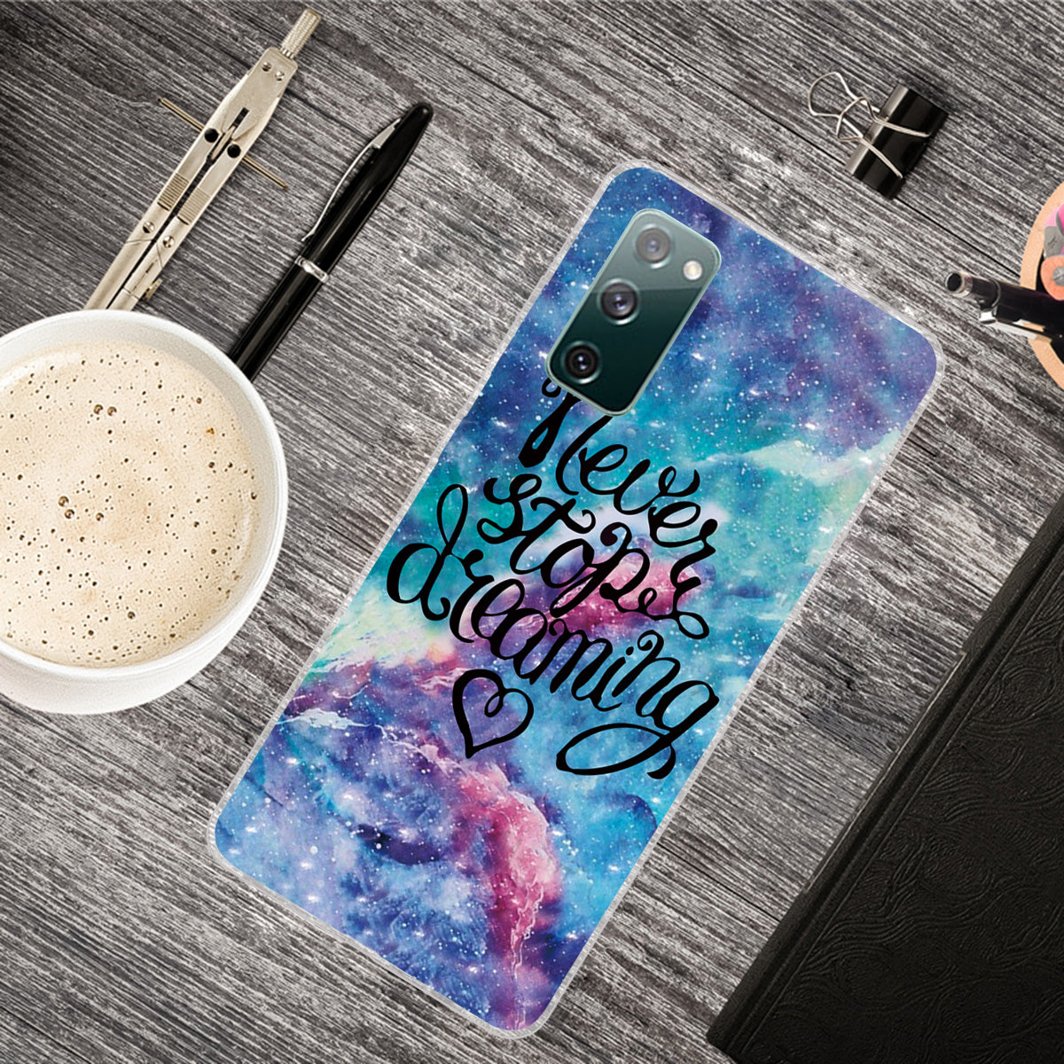 For Samsung Galaxy S20 FE/S20 Fan Edition/S20 FE 5G/S20 Fan Edition 5G/S20 Lite/S20 FE 2022 Pattern Printing IMD Soft TPU Phone Case - Never Stop Dreaming