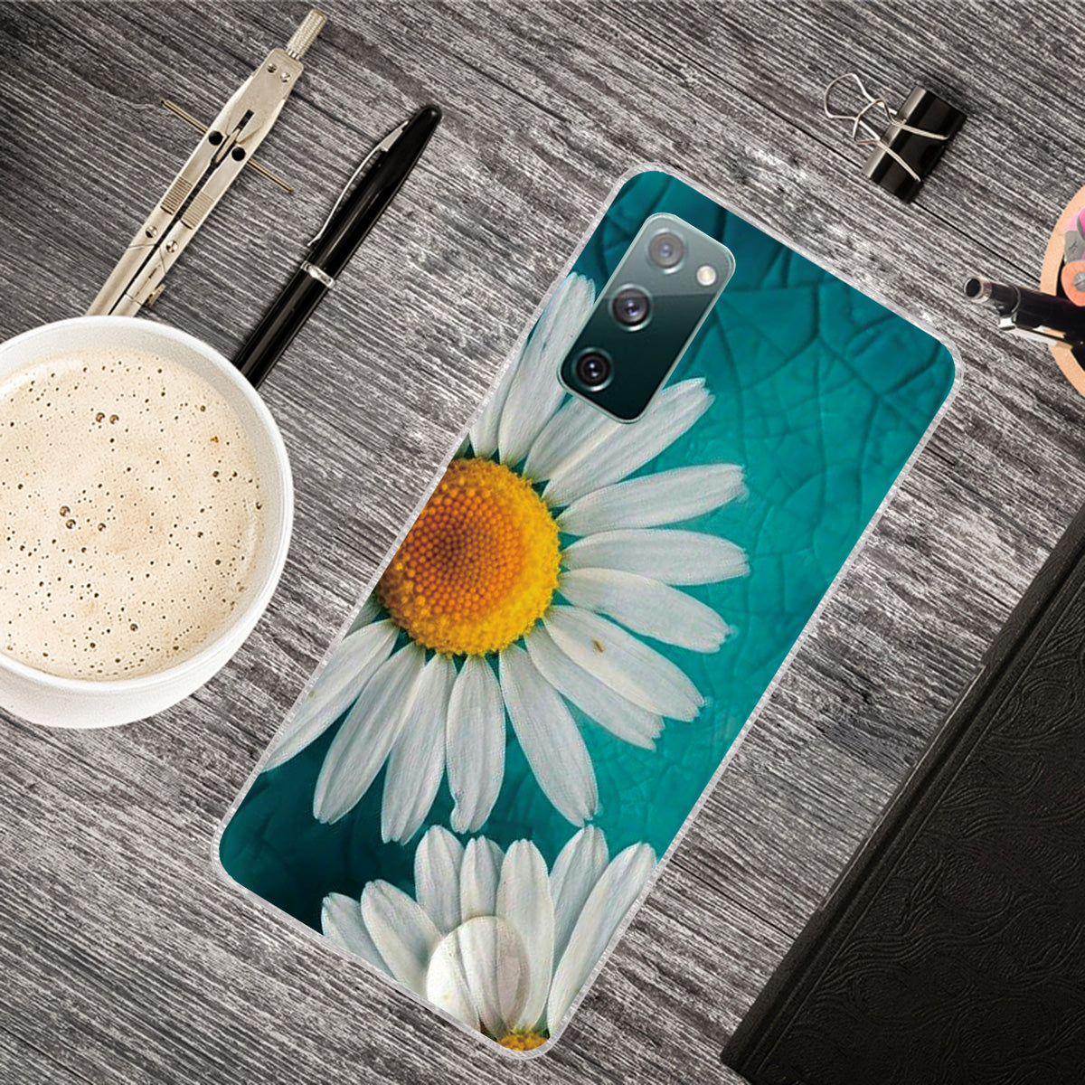 For Samsung Galaxy S20 FE/S20 Fan Edition/S20 FE 5G/S20 Fan Edition 5G/S20 Lite/S20 FE 2022 Pattern Printing IMD Soft TPU Phone Case - Chrysanthemum