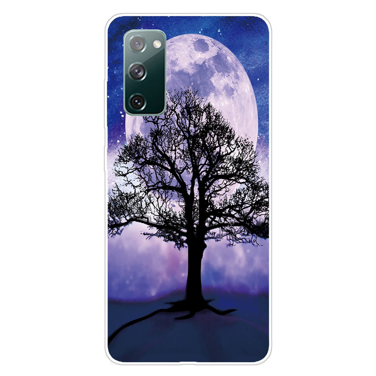 For Samsung Galaxy S20 FE/S20 Fan Edition/S20 FE 5G/S20 Fan Edition 5G/S20 Lite/S20 FE 2022 Pattern Printing IMD Soft TPU Phone Case - Tree and Moon