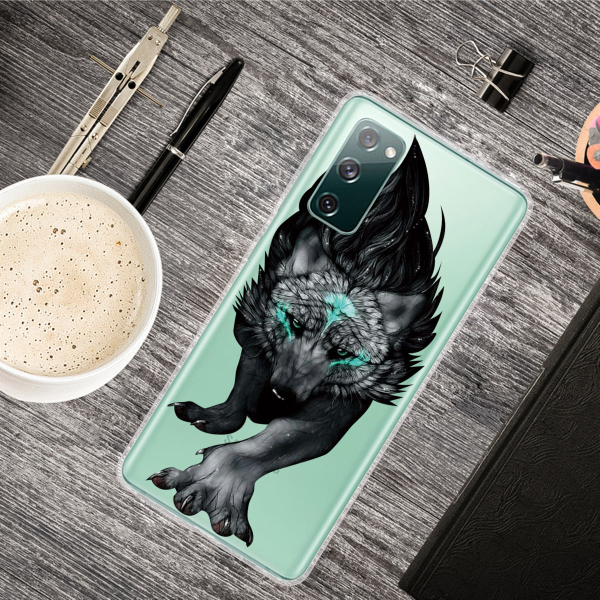 For Samsung Galaxy S20 FE/S20 Fan Edition/S20 FE 5G/S20 Fan Edition 5G/S20 Lite/S20 FE 2022 Pattern Printing IMD Soft TPU Phone Case - Angry Wolf