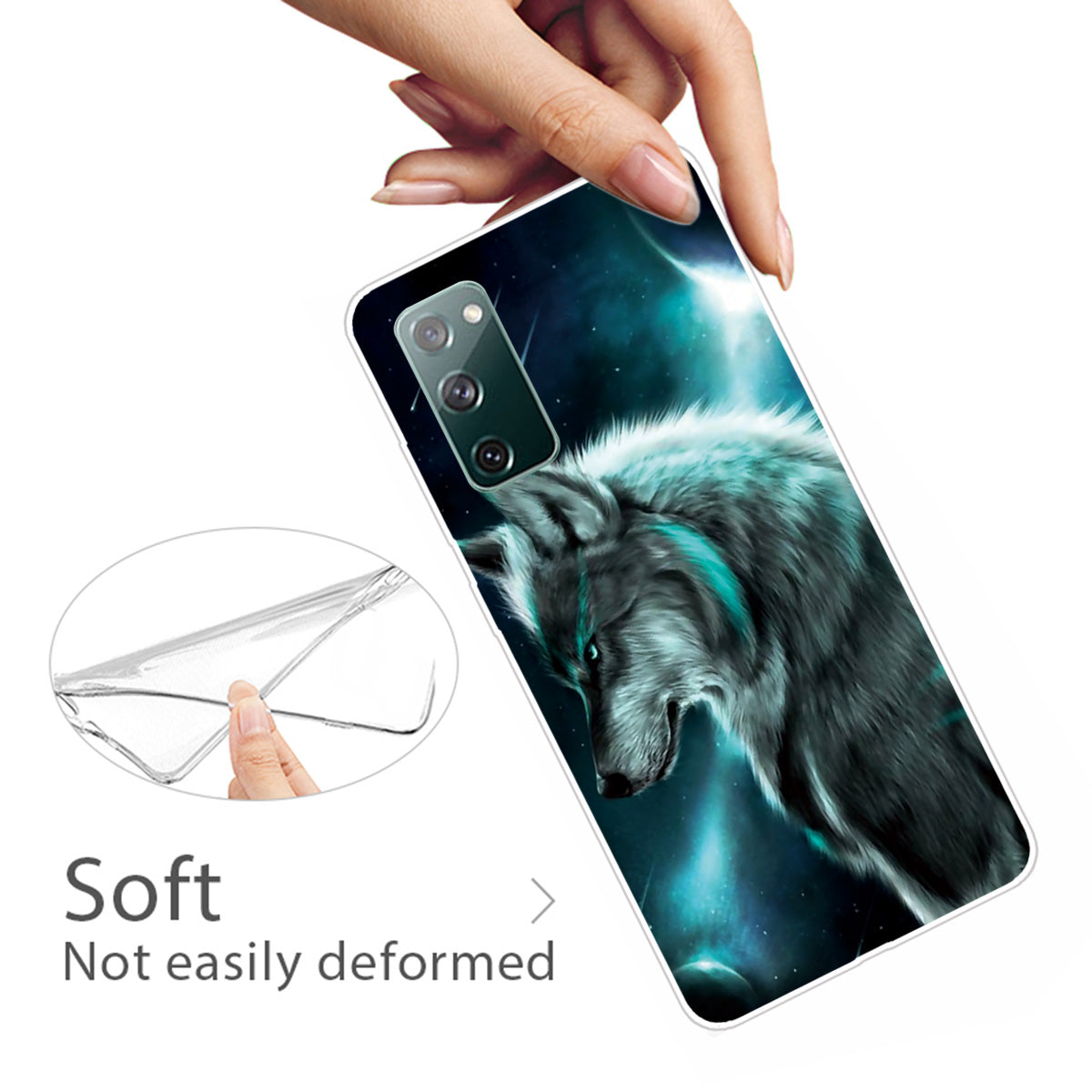 For Samsung Galaxy S20 FE/S20 Fan Edition/S20 FE 5G/S20 Fan Edition 5G/S20 Lite/S20 FE 2022 Pattern Printing IMD Soft TPU Phone Case - Wolf