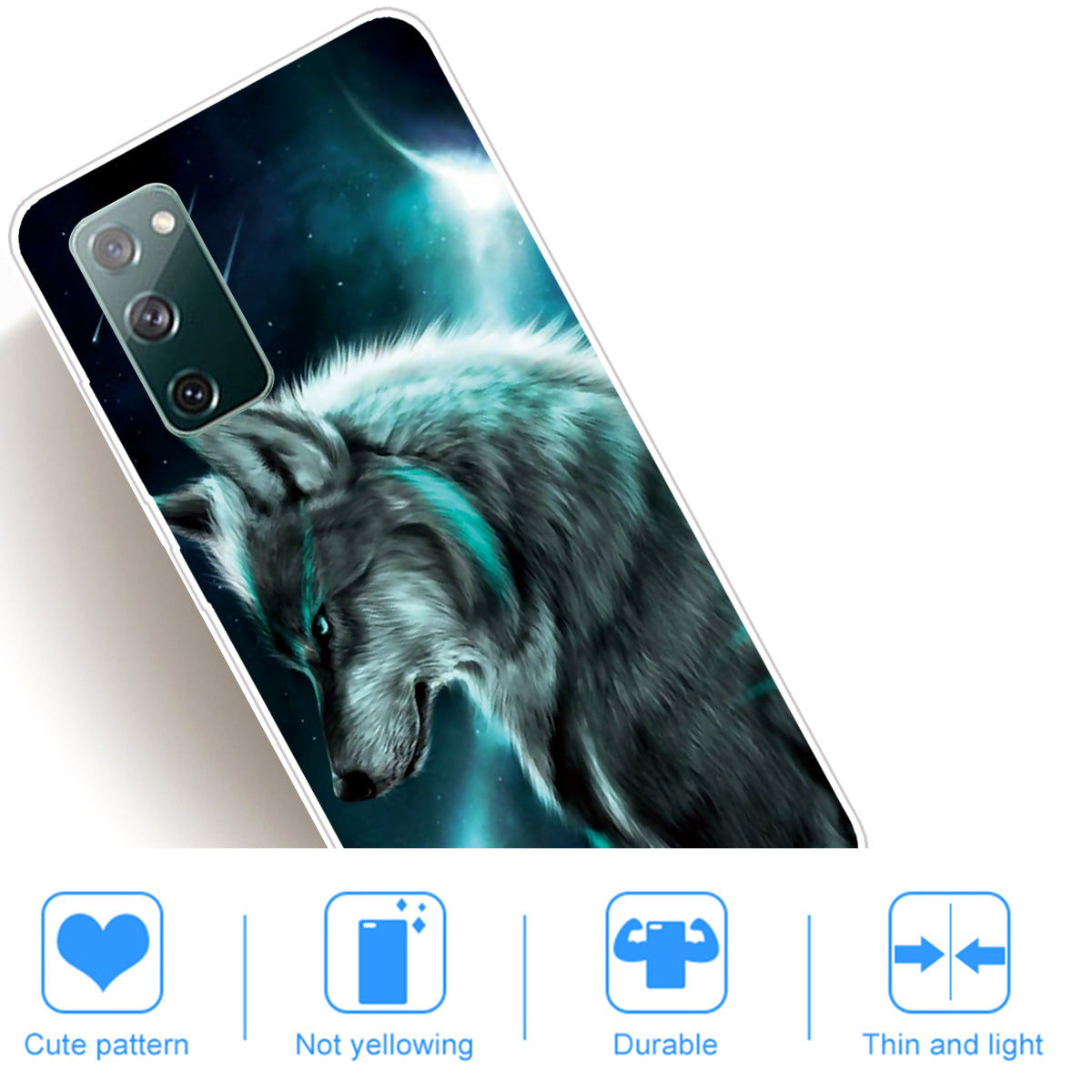 For Samsung Galaxy S20 FE/S20 Fan Edition/S20 FE 5G/S20 Fan Edition 5G/S20 Lite/S20 FE 2022 Pattern Printing IMD Soft TPU Phone Case - Wolf