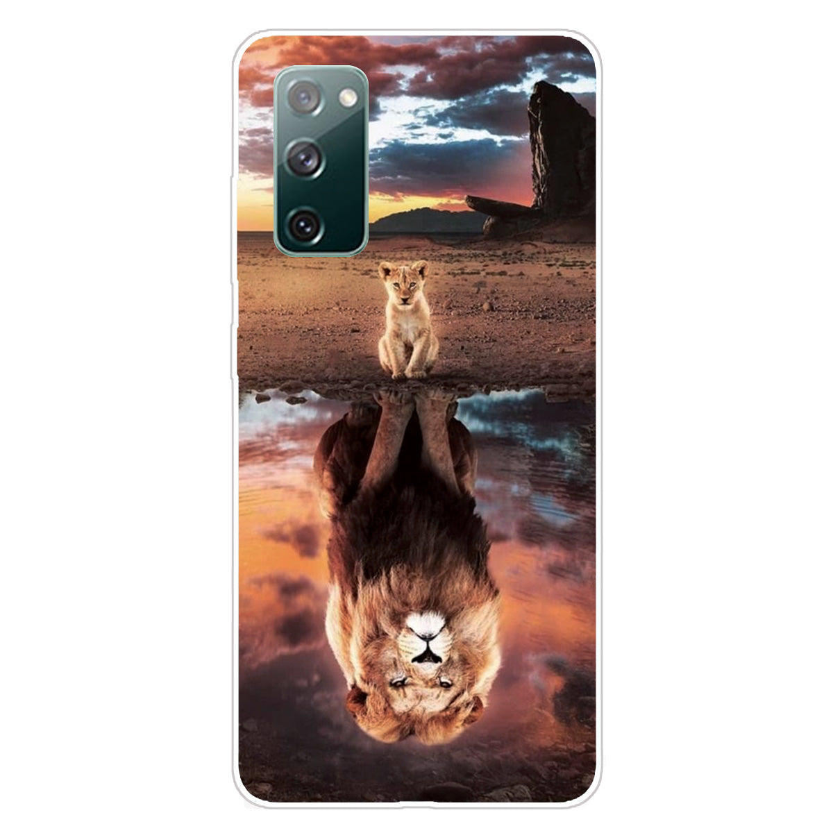 For Samsung Galaxy S20 FE/S20 Fan Edition/S20 FE 5G/S20 Fan Edition 5G/S20 Lite/S20 FE 2022 Pattern Printing IMD Soft TPU Phone Case - Lion