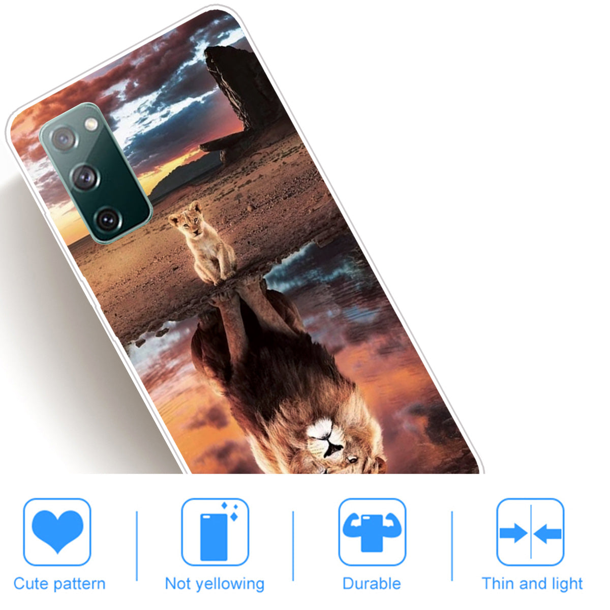 For Samsung Galaxy S20 FE/S20 Fan Edition/S20 FE 5G/S20 Fan Edition 5G/S20 Lite/S20 FE 2022 Pattern Printing IMD Soft TPU Phone Case - Lion