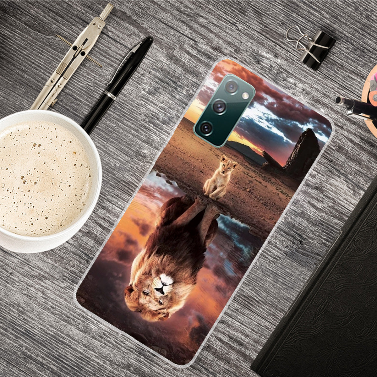 For Samsung Galaxy S20 FE/S20 Fan Edition/S20 FE 5G/S20 Fan Edition 5G/S20 Lite/S20 FE 2022 Pattern Printing IMD Soft TPU Phone Case - Lion