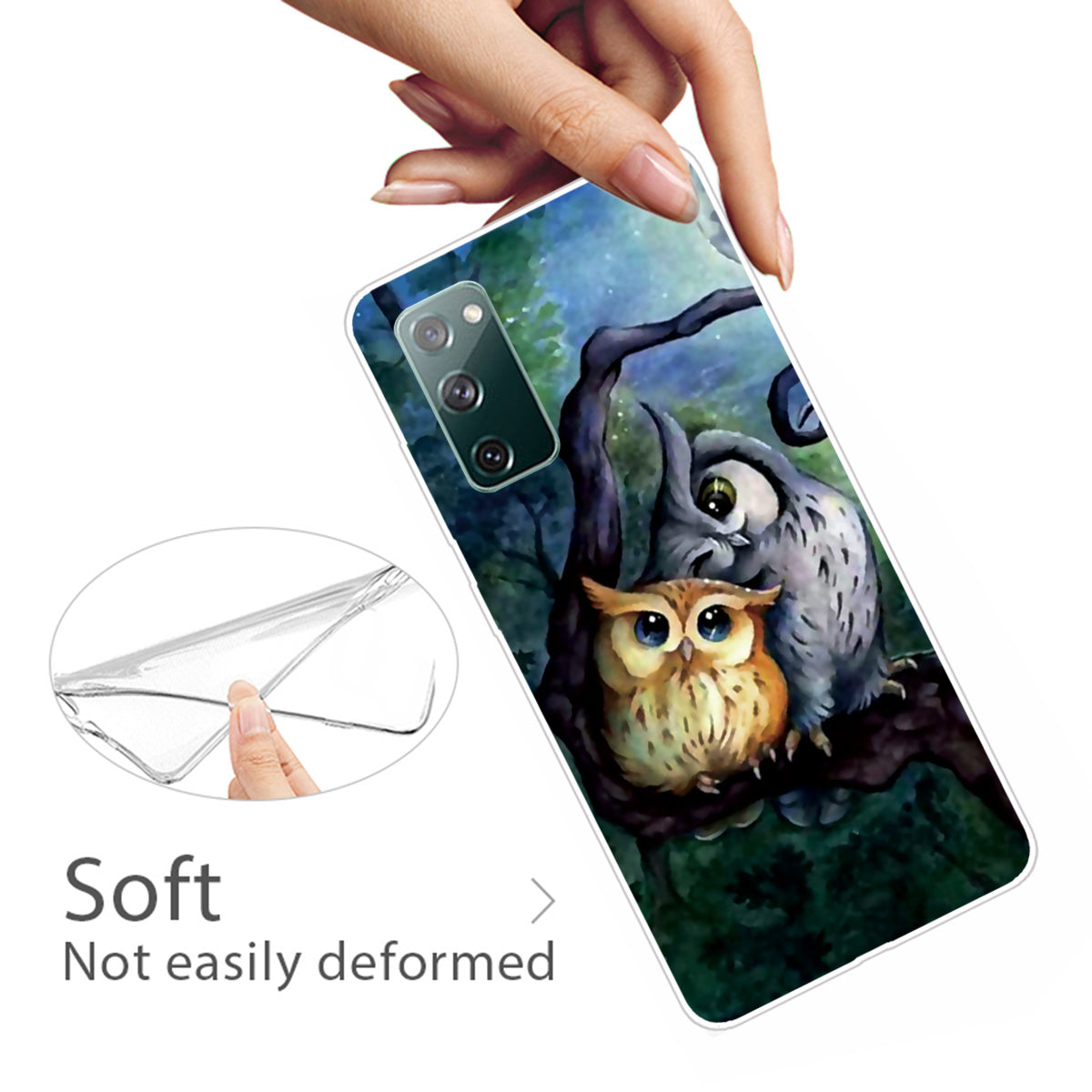 For Samsung Galaxy S20 FE/S20 Fan Edition/S20 FE 5G/S20 Fan Edition 5G/S20 Lite/S20 FE 2022 Pattern Printing IMD Soft TPU Phone Case - Owl