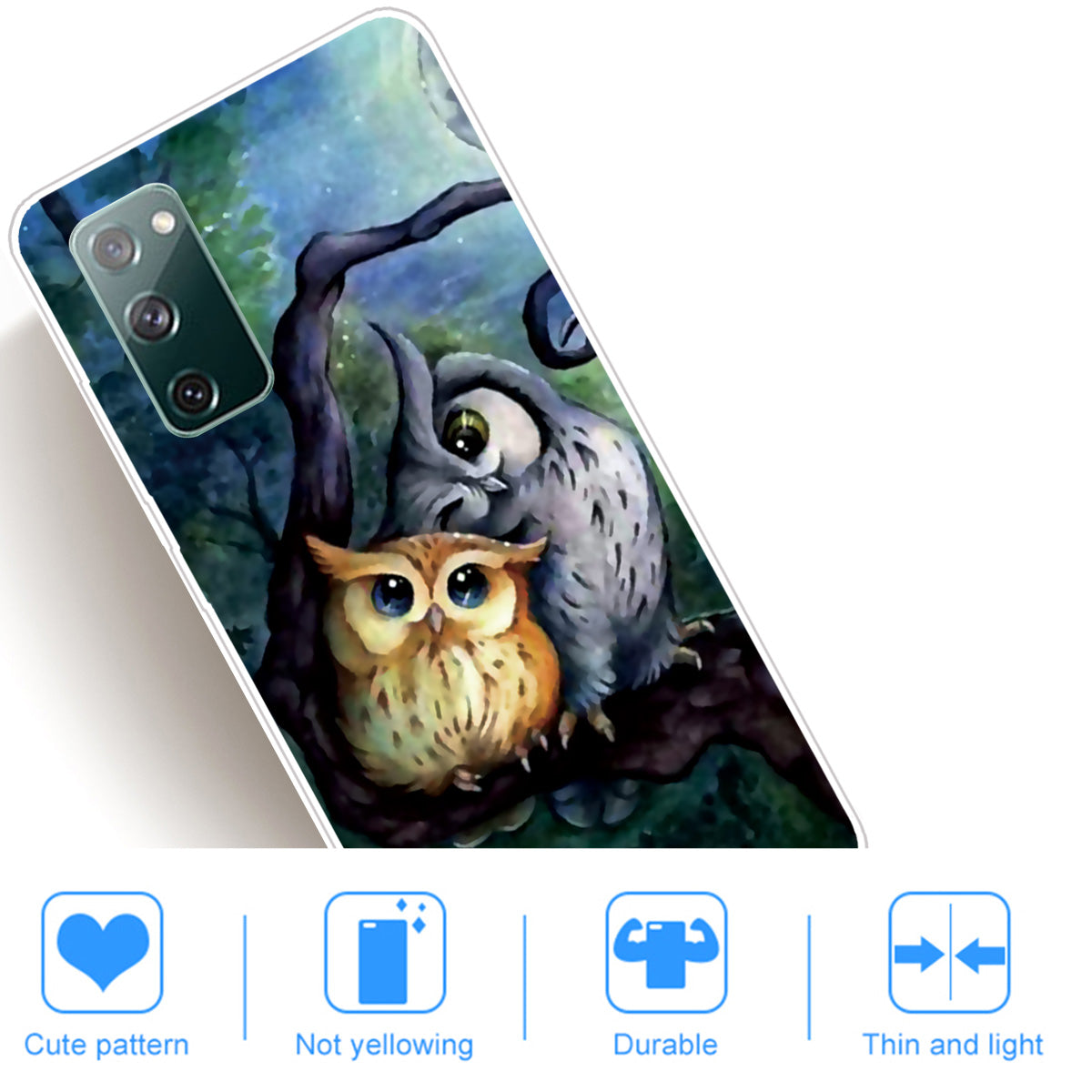 For Samsung Galaxy S20 FE/S20 Fan Edition/S20 FE 5G/S20 Fan Edition 5G/S20 Lite/S20 FE 2022 Pattern Printing IMD Soft TPU Phone Case - Owl