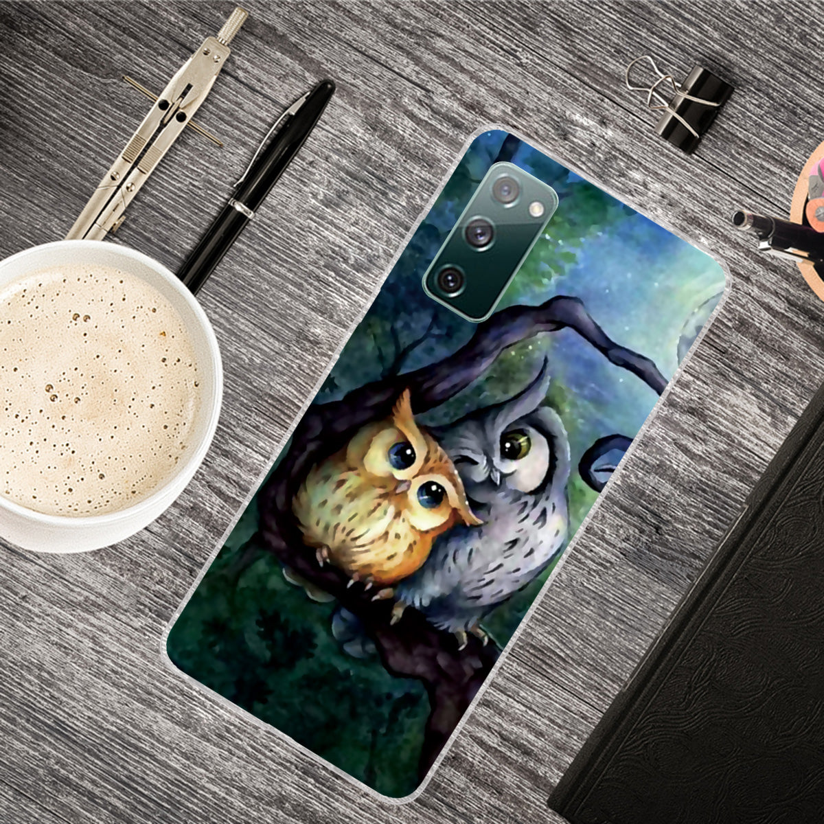 For Samsung Galaxy S20 FE/S20 Fan Edition/S20 FE 5G/S20 Fan Edition 5G/S20 Lite/S20 FE 2022 Pattern Printing IMD Soft TPU Phone Case - Owl