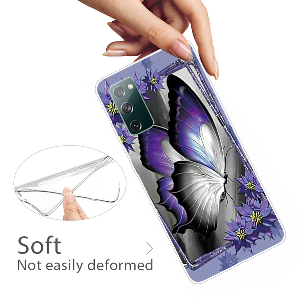 For Samsung Galaxy S20 FE/S20 Fan Edition/S20 FE 5G/S20 Fan Edition 5G/S20 Lite/S20 FE 2022 Pattern Printing IMD Soft TPU Phone Case - Butterfly