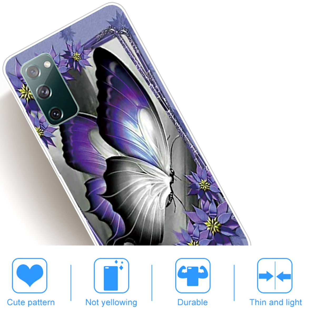 For Samsung Galaxy S20 FE/S20 Fan Edition/S20 FE 5G/S20 Fan Edition 5G/S20 Lite/S20 FE 2022 Pattern Printing IMD Soft TPU Phone Case - Butterfly