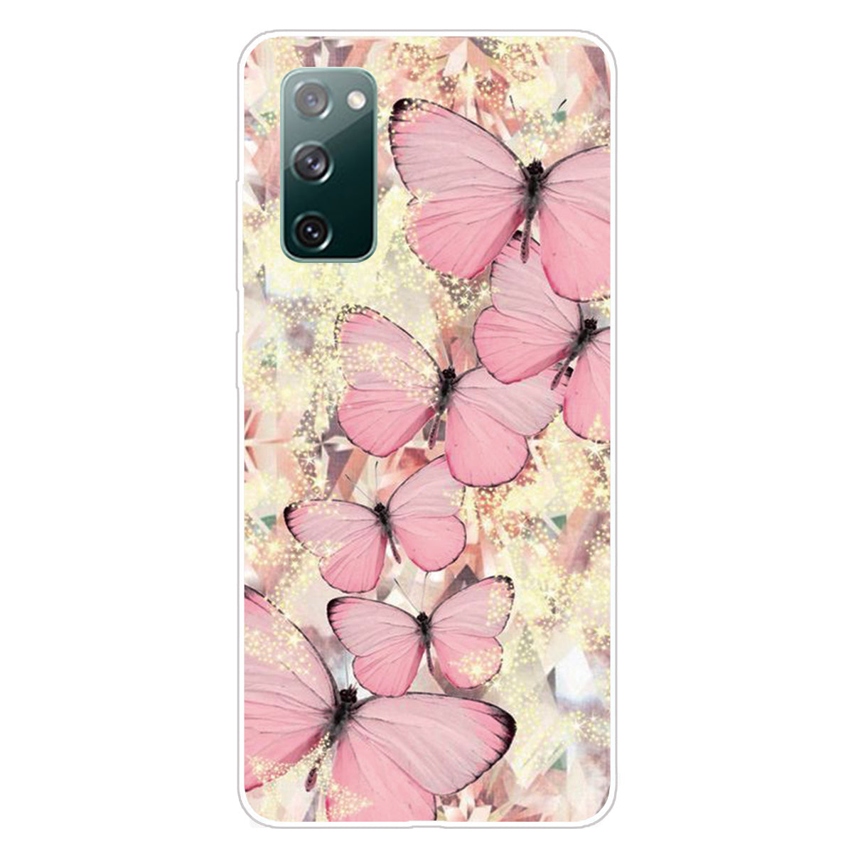 For Samsung Galaxy S20 FE/S20 Fan Edition/S20 FE 5G/S20 Fan Edition 5G/S20 Lite/S20 FE 2022 Pattern Printing IMD Soft TPU Phone Case - Pink Butterfly