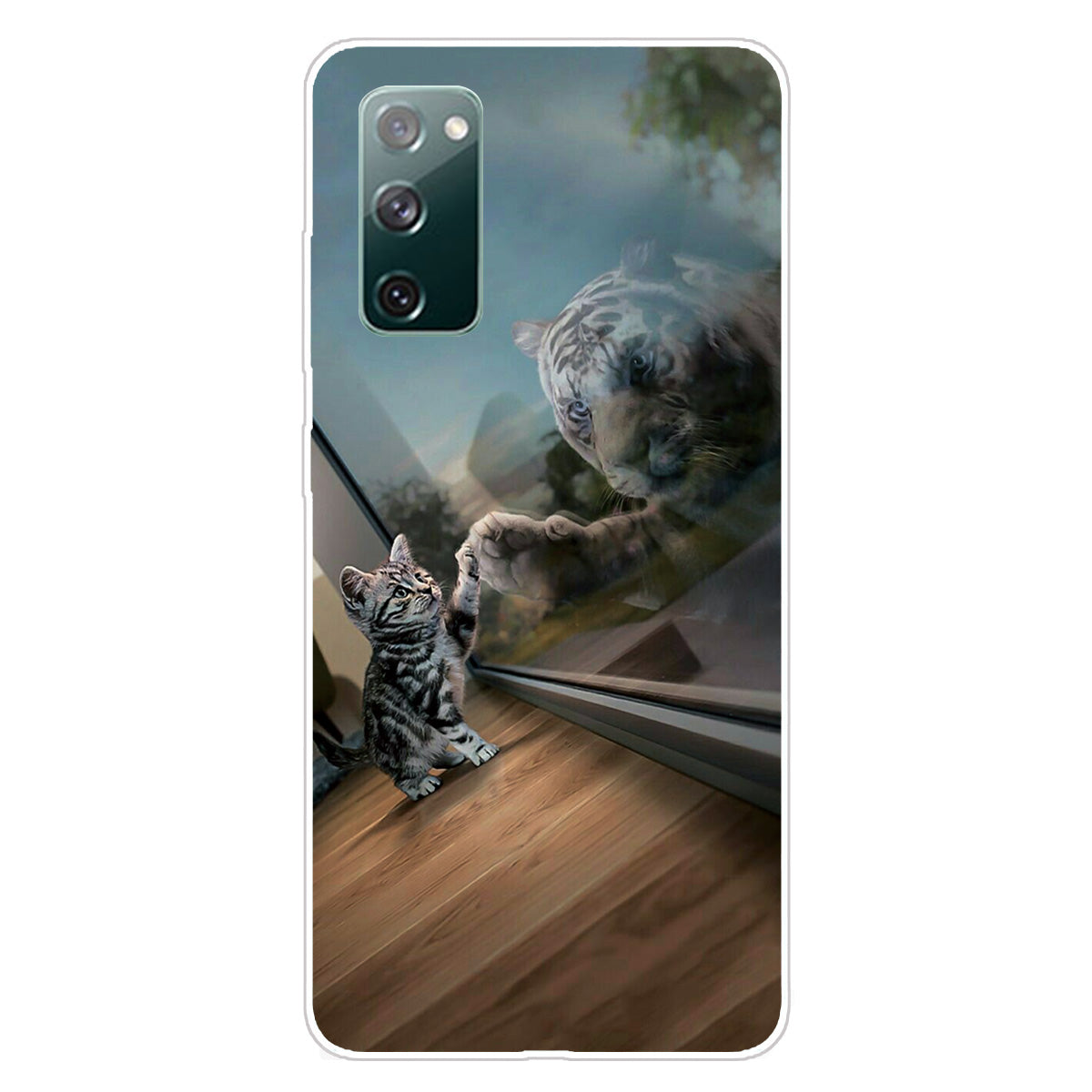 For Samsung Galaxy S20 FE/S20 Fan Edition/S20 FE 5G/S20 Fan Edition 5G/S20 Lite/S20 FE 2022 Pattern Printing IMD Soft TPU Phone Case - Cat and Tiger