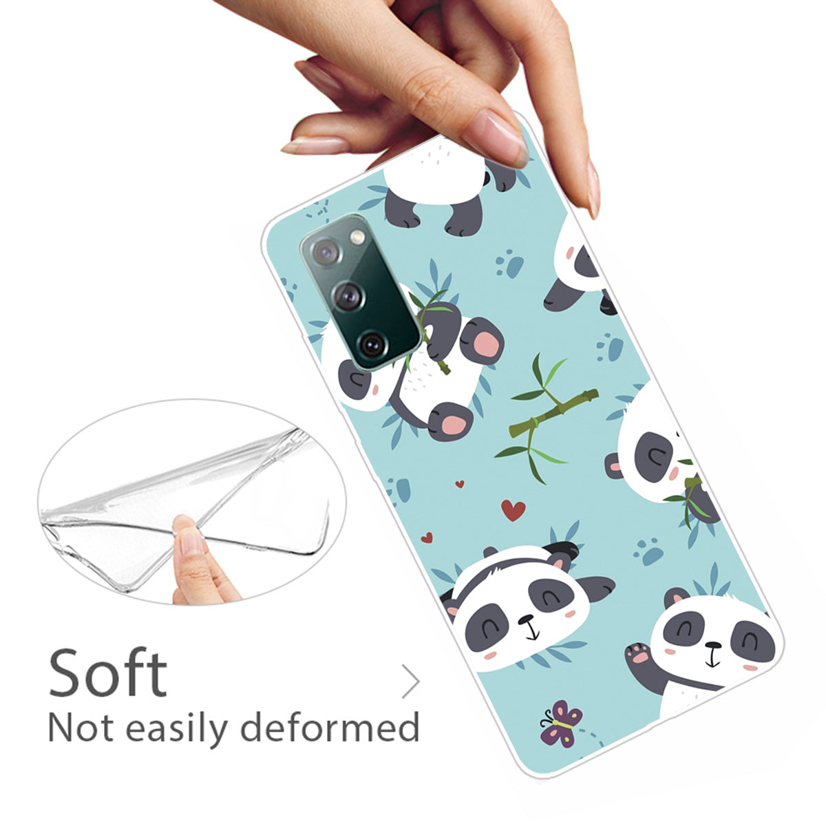 For Samsung Galaxy S20 FE/S20 Fan Edition/S20 FE 5G/S20 Fan Edition 5G/S20 Lite/S20 FE 2022 Pattern Printing IMD Soft TPU Phone Case - Cute Panda