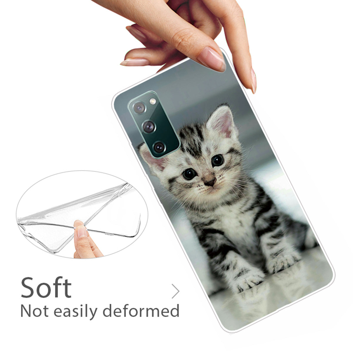 For Samsung Galaxy S20 FE/S20 Fan Edition/S20 FE 5G/S20 Fan Edition 5G/S20 Lite/S20 FE 2022 Pattern Printing IMD Soft TPU Phone Case - Cute Little Cat