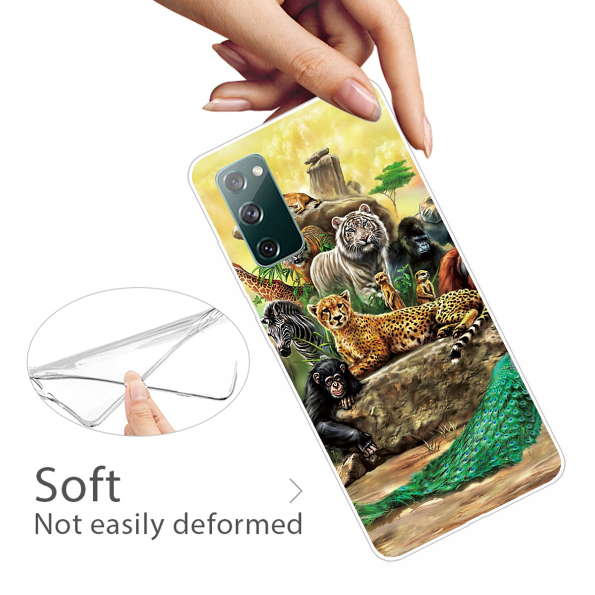 For Samsung Galaxy S20 FE/S20 Fan Edition/S20 FE 5G/S20 Fan Edition 5G/S20 Lite/S20 FE 2022 Pattern Printing IMD Soft TPU Phone Case - Animals