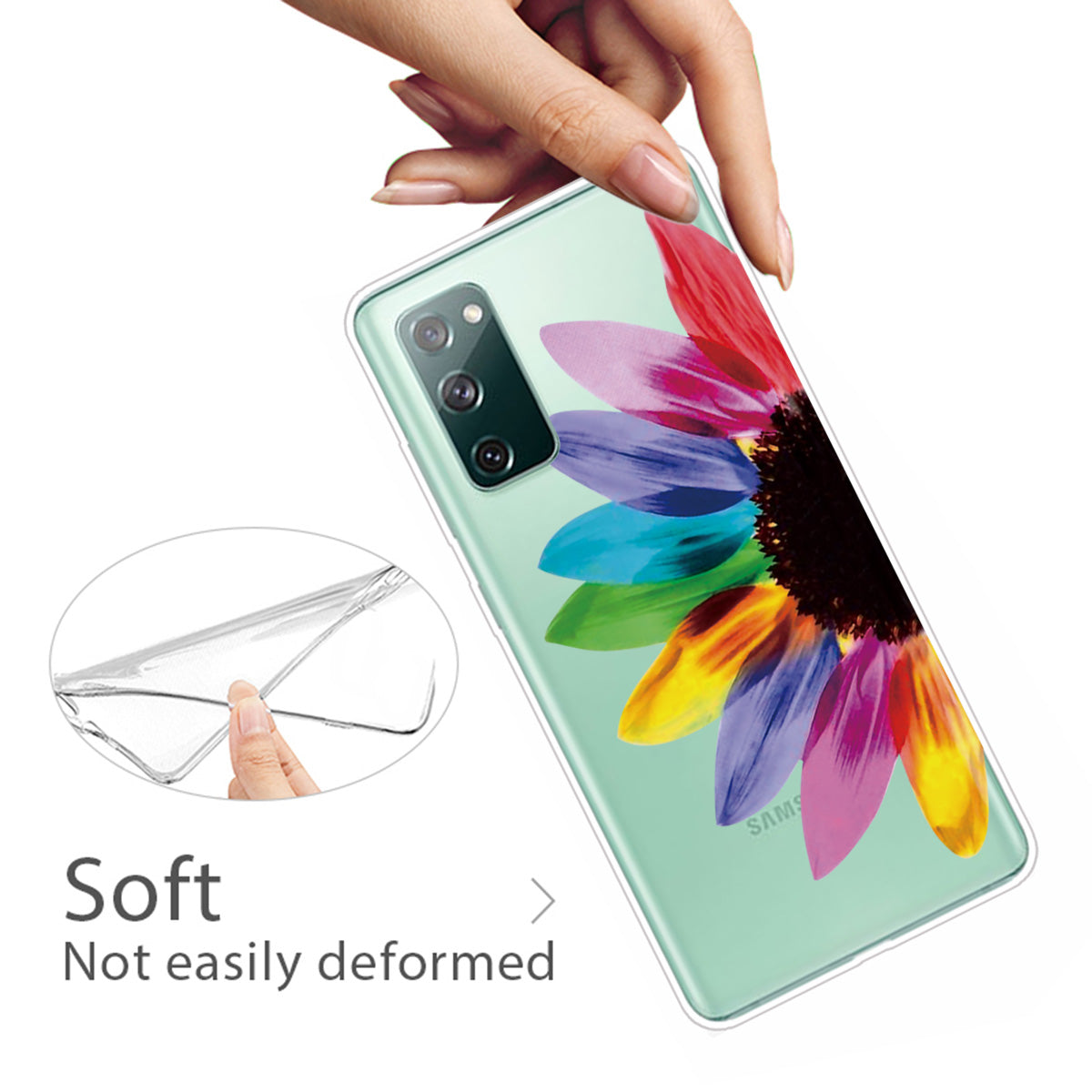 For Samsung Galaxy S20 FE/S20 Fan Edition/S20 FE 5G/S20 Fan Edition 5G/S20 Lite/S20 FE 2022 Pattern Printing IMD Soft TPU Phone Case - Colorized Flower