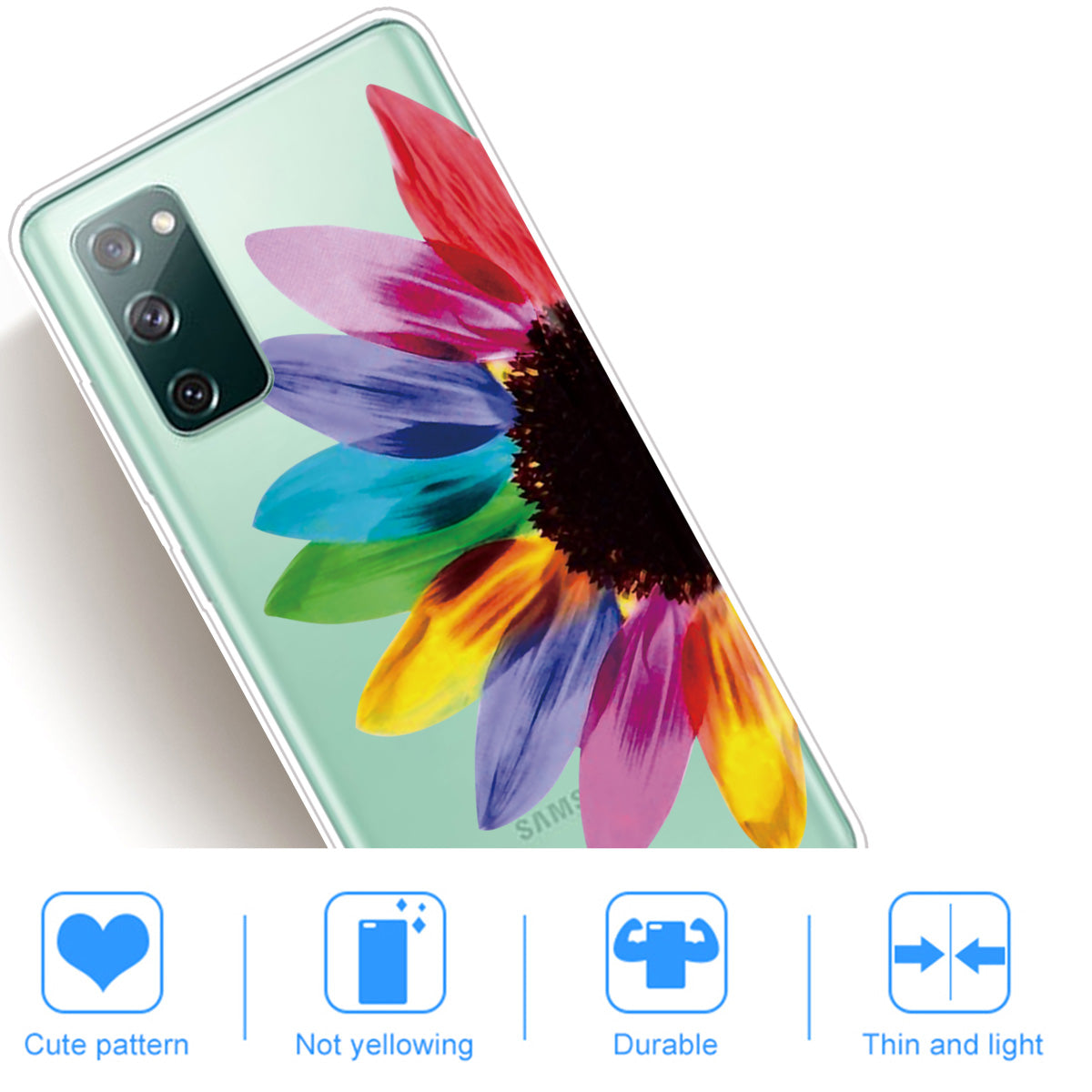 For Samsung Galaxy S20 FE/S20 Fan Edition/S20 FE 5G/S20 Fan Edition 5G/S20 Lite/S20 FE 2022 Pattern Printing IMD Soft TPU Phone Case - Colorized Flower