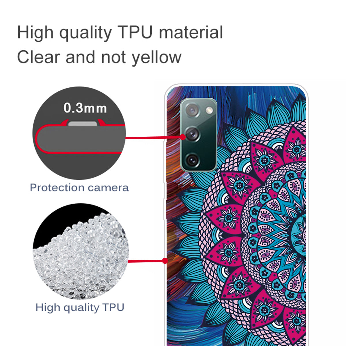 For Samsung Galaxy S20 FE/S20 Fan Edition/S20 FE 5G/S20 Fan Edition 5G/S20 Lite/S20 FE 2022 Pattern Printing IMD Soft TPU Phone Case - Flower Pattern