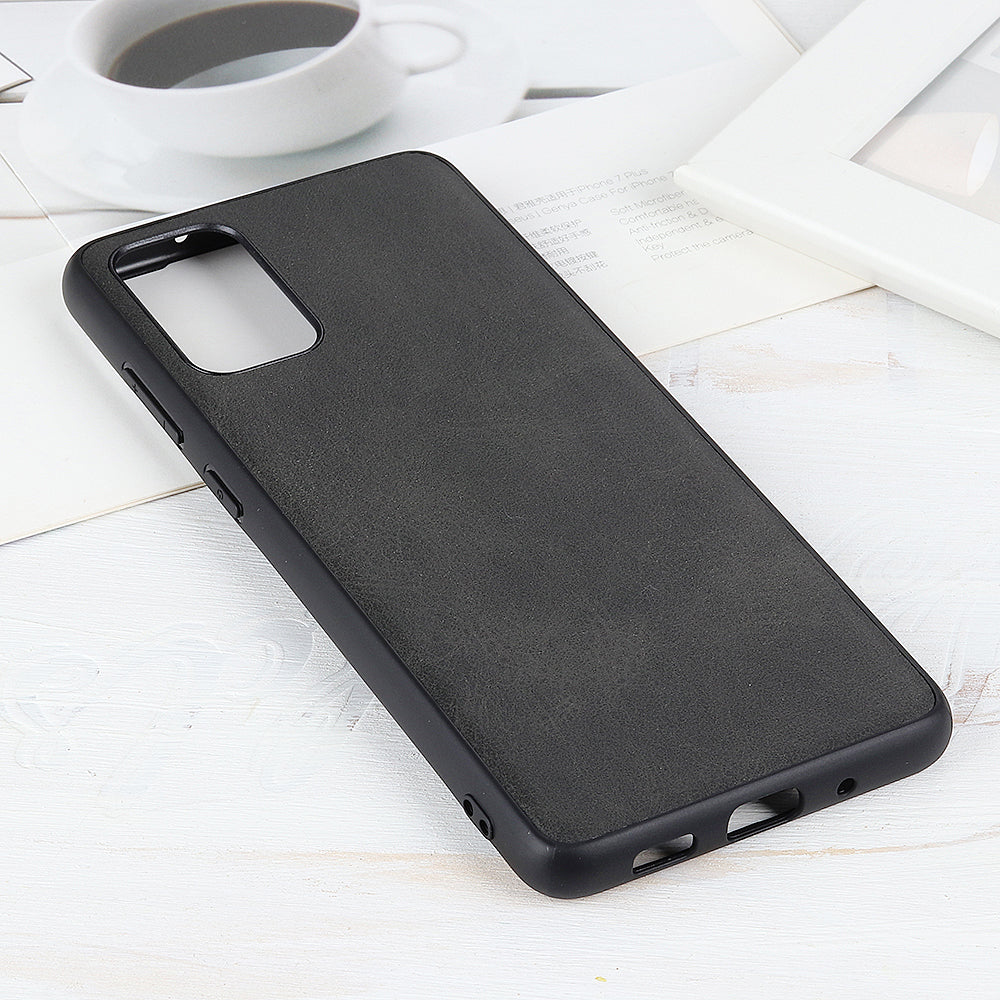 For Samsung Galaxy S20 FE/S20 Fan Edition/S20 FE 5G/S20 Fan Edition 5G/S20 Lite Bi-color TPU + PC + Leather Coated Phone Case - Black