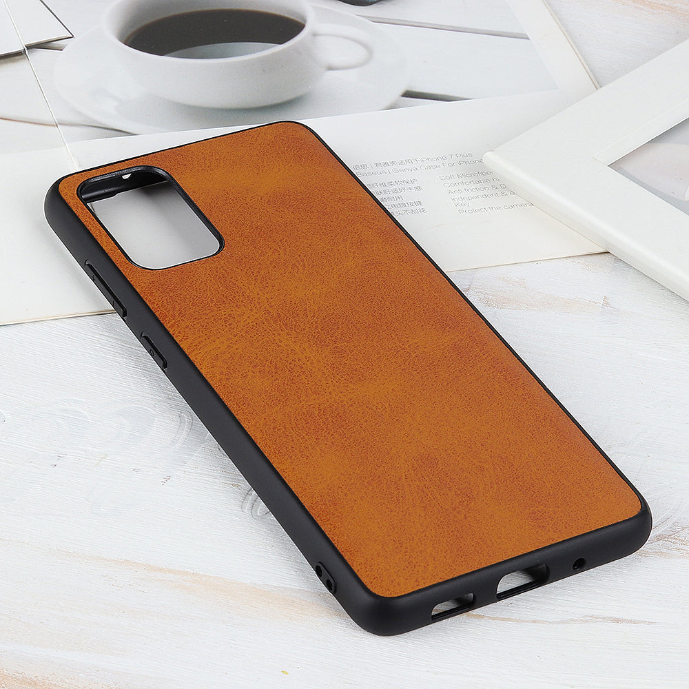 For Samsung Galaxy S20 FE/S20 Fan Edition/S20 FE 5G/S20 Fan Edition 5G/S20 Lite Bi-color TPU + PC + Leather Coated Phone Case - Light Brown