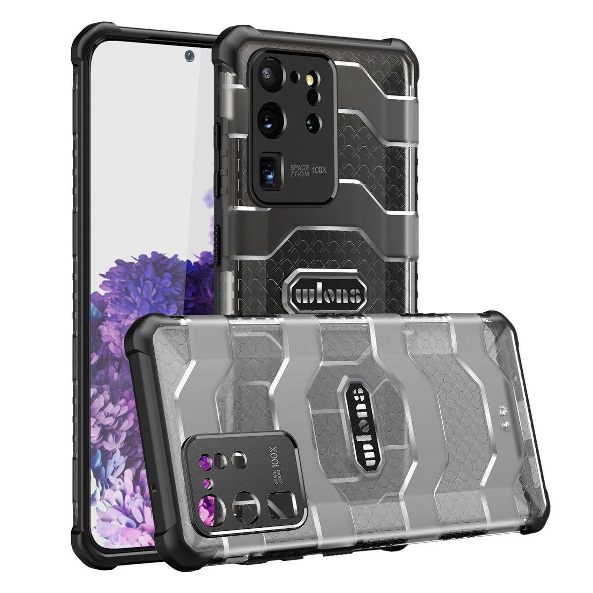 Explorer Series Non-slip Hard PC + TPU Hybrid Phone Case for Samsung Galaxy S20 Ultra Cover - Black