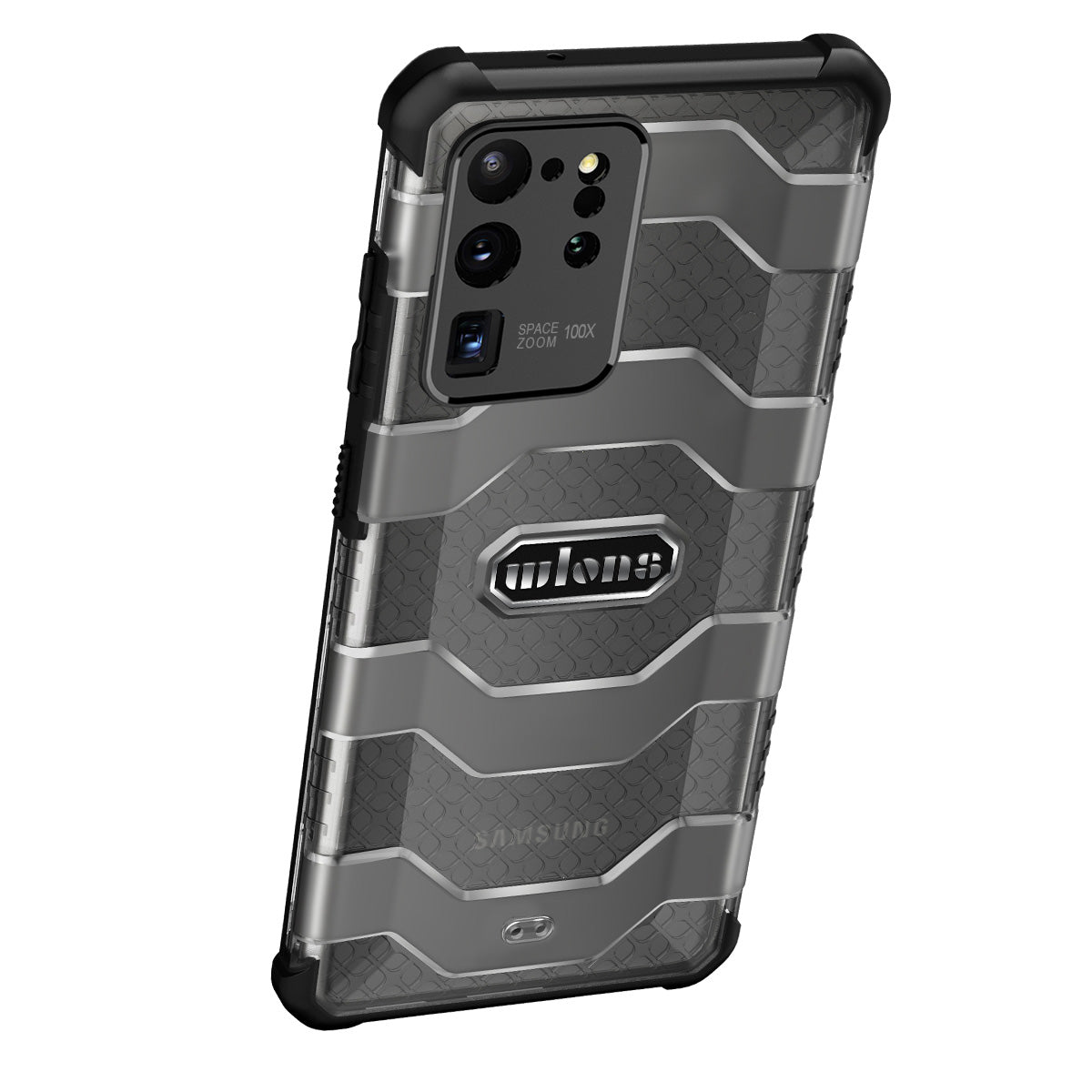 Explorer Series Non-slip Hard PC + TPU Hybrid Phone Case for Samsung Galaxy S20 Ultra Cover - Black