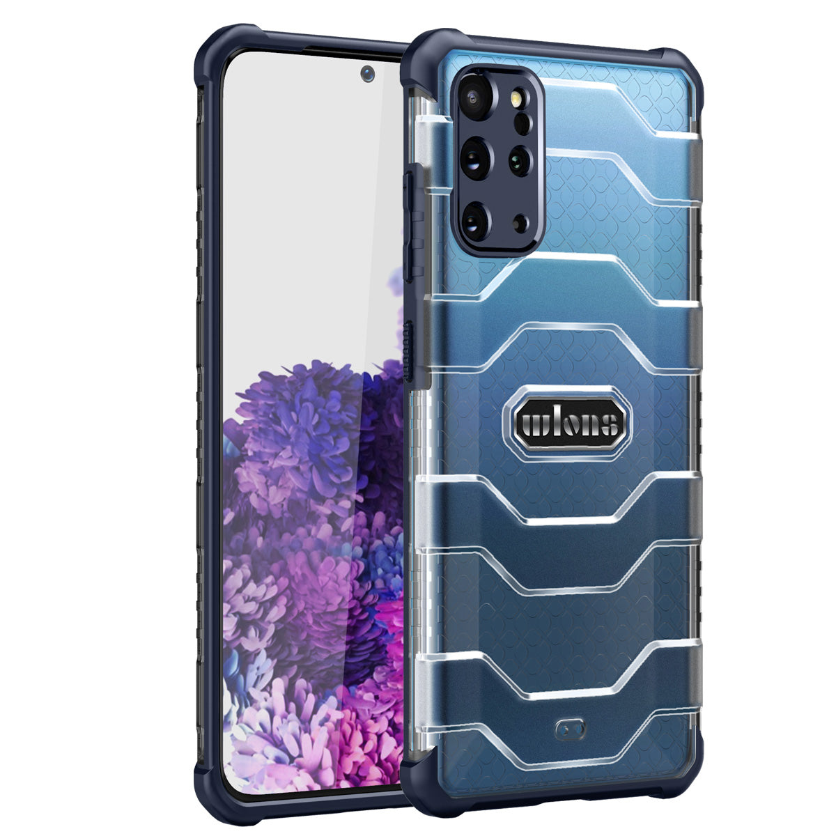 Explorer Series Non-slip Hard PC + TPU Phone Case for Samsung Galaxy S20 Plus/S20 Plus 5G  Cover - Navy Blue