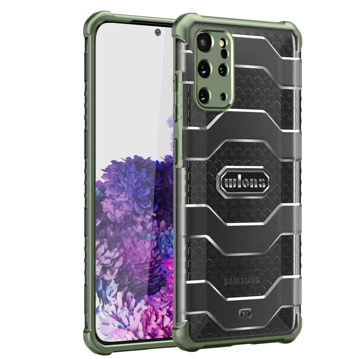 Explorer Series Non-slip Hard PC + TPU Phone Case for Samsung Galaxy S20 Plus/S20 Plus 5G  Cover - Light Green