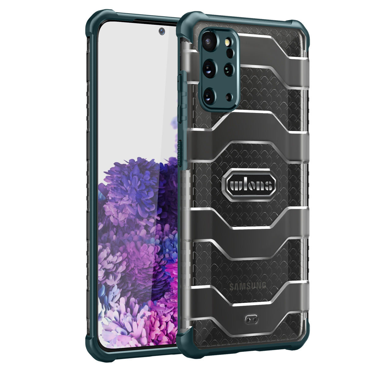 Explorer Series Non-slip Hard PC + TPU Phone Case for Samsung Galaxy S20 Plus/S20 Plus 5G  Cover - Blackish Green