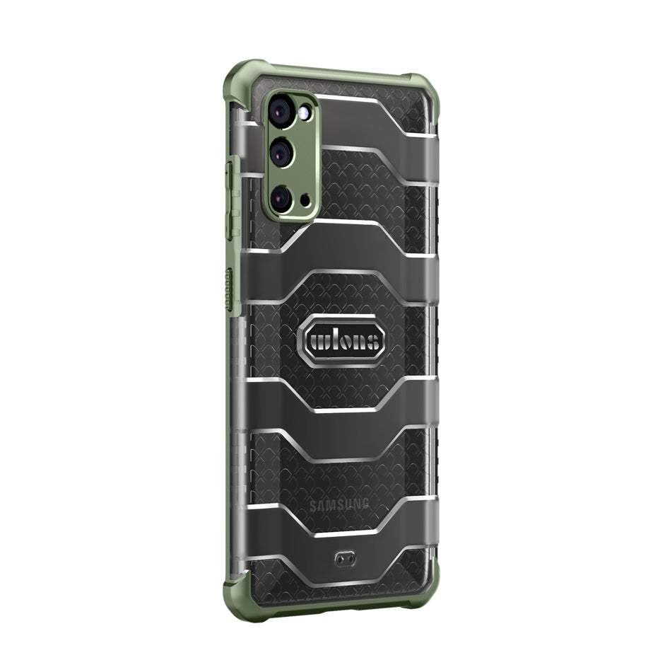 Explorer Series Non-slip Hard PC + TPU Hybrid Case for Samsung Galaxy S20 4G/S20 5G  Phone Cover - Light Green