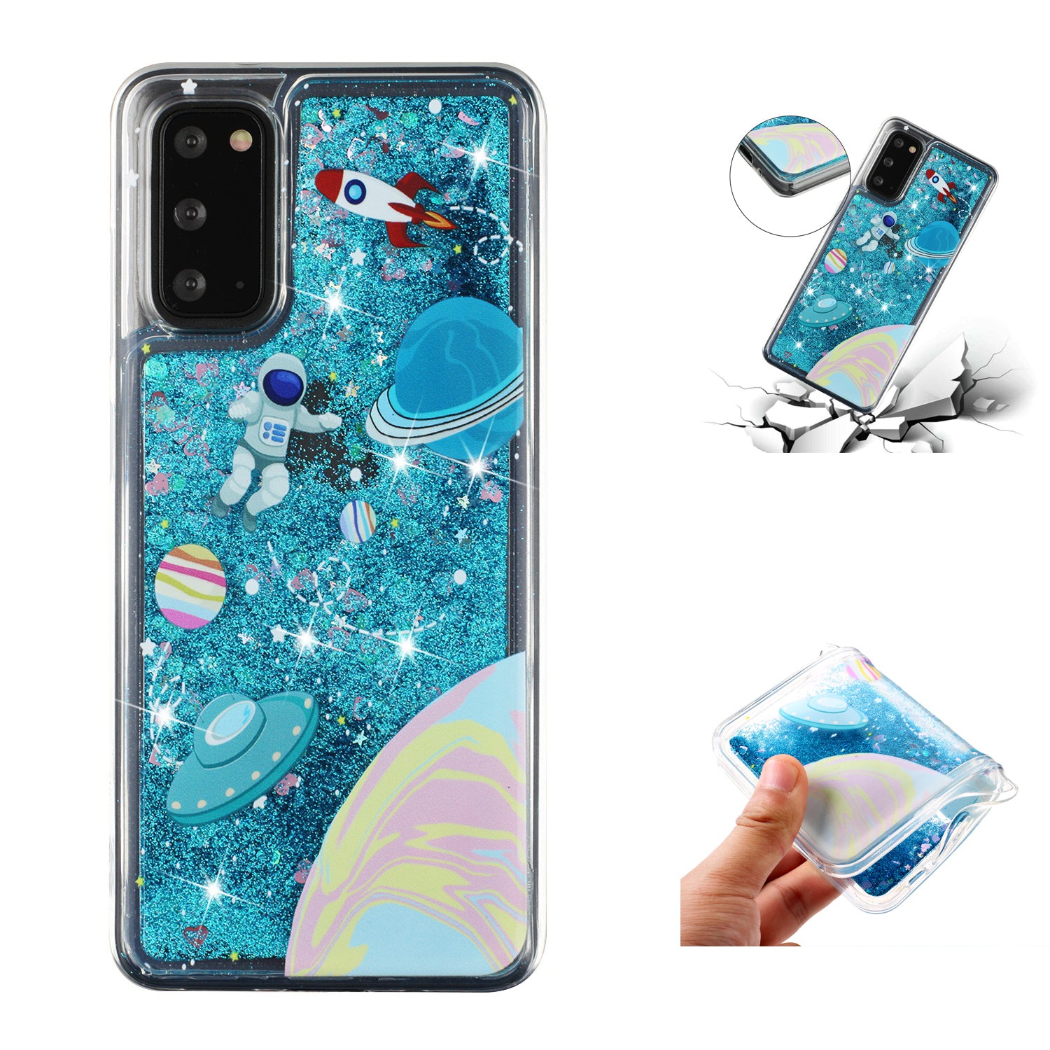 Pattern Glitter Powder Quicksand TPU Case for Samsung Galaxy S20 FE/S20 Fan Edition/S20 FE 5G/S20 Fan Edition 5G/S20 Lite/S20 FE 2022 Shell - Space