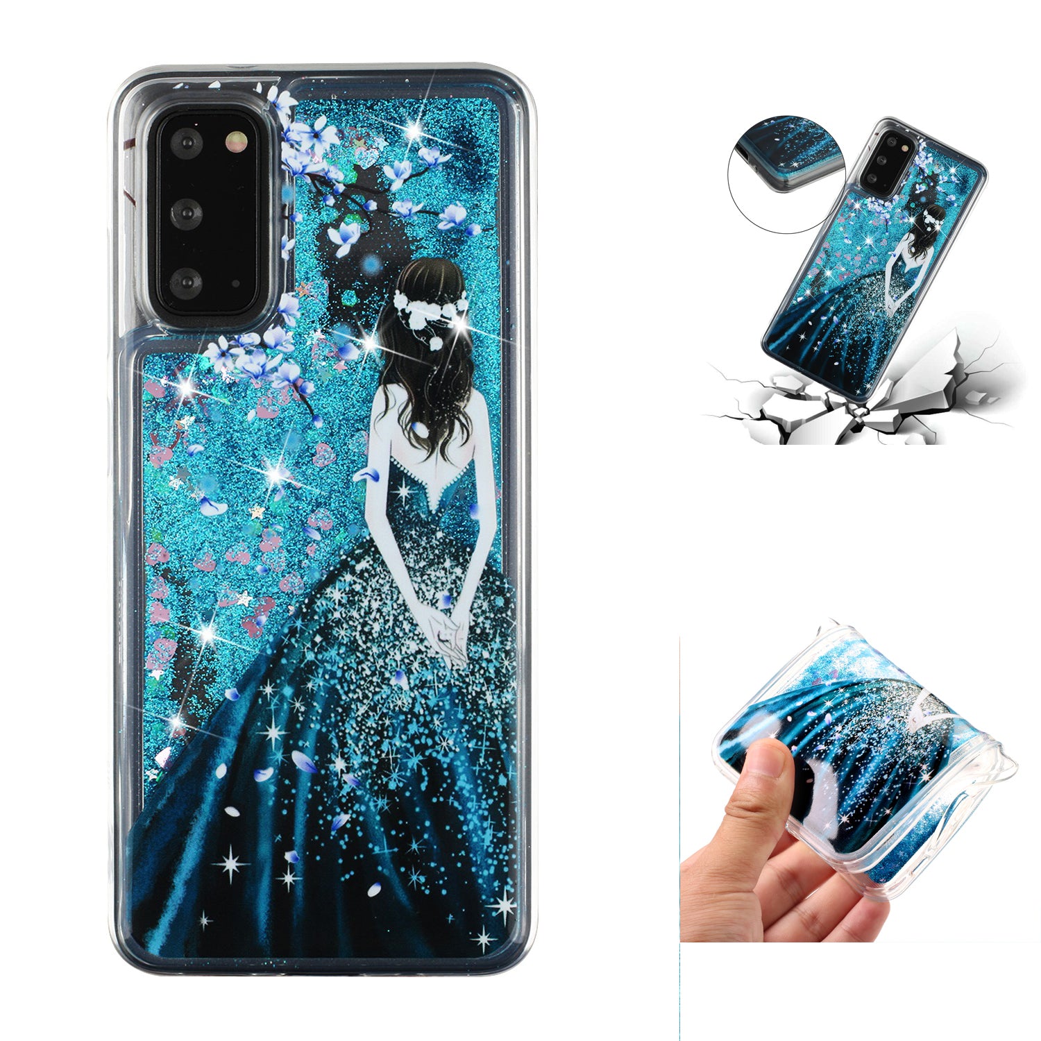 Pattern Glitter Powder Quicksand TPU Case for Samsung Galaxy S20 FE/S20 Fan Edition/S20 FE 5G/S20 Fan Edition 5G/S20 Lite/S20 FE 2022 Shell - Girl