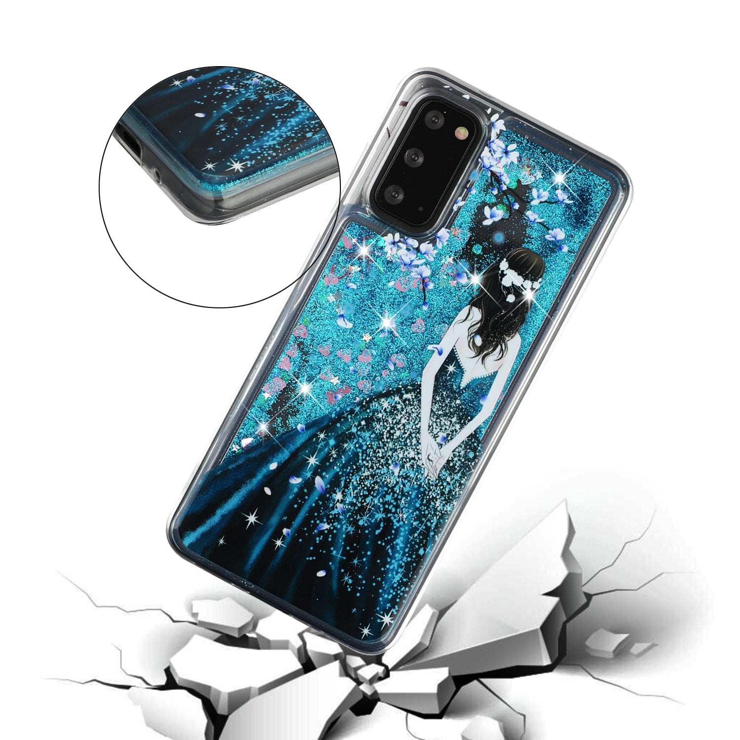 Pattern Glitter Powder Quicksand TPU Case for Samsung Galaxy S20 FE/S20 Fan Edition/S20 FE 5G/S20 Fan Edition 5G/S20 Lite/S20 FE 2022 Shell - Girl