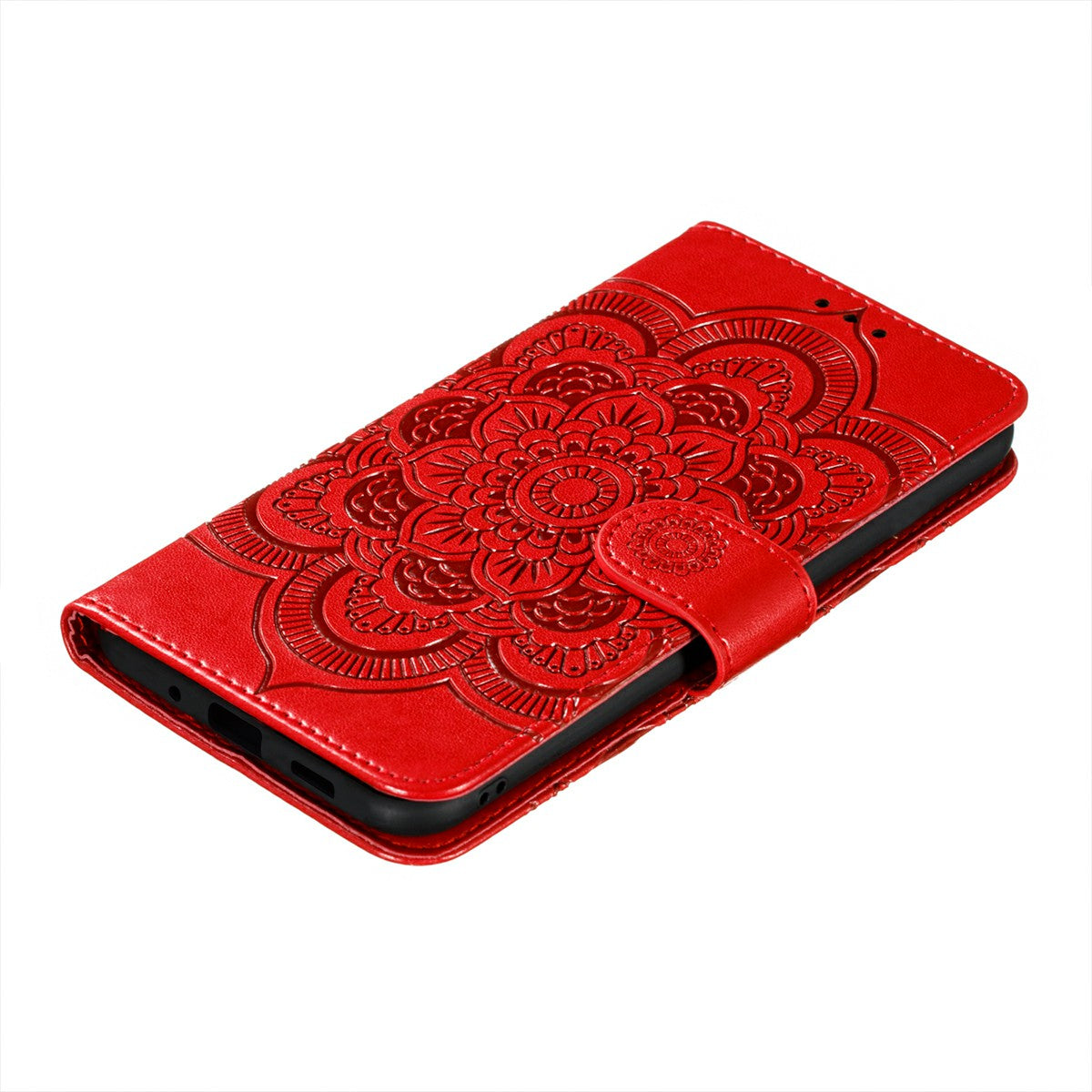 Imprint Mandala Flower Leather Protective Cover for Samsung Galaxy S20 FE/S20 FE 5G/S20 Lite/S20 FE 2022 - Red