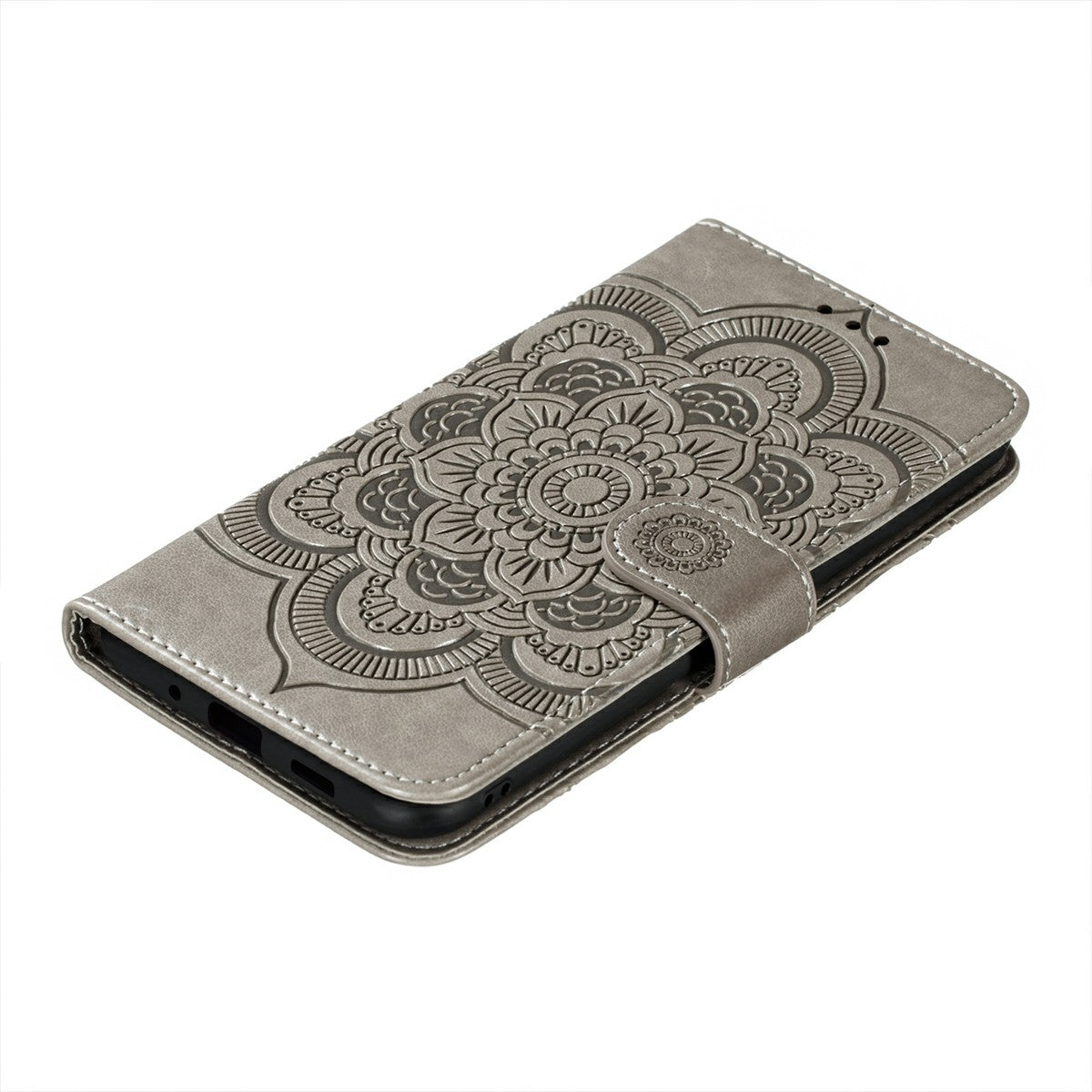 Imprint Mandala Flower Leather Protective Cover for Samsung Galaxy S20 FE/S20 FE 5G/S20 Lite/S20 FE 2022 - Grey