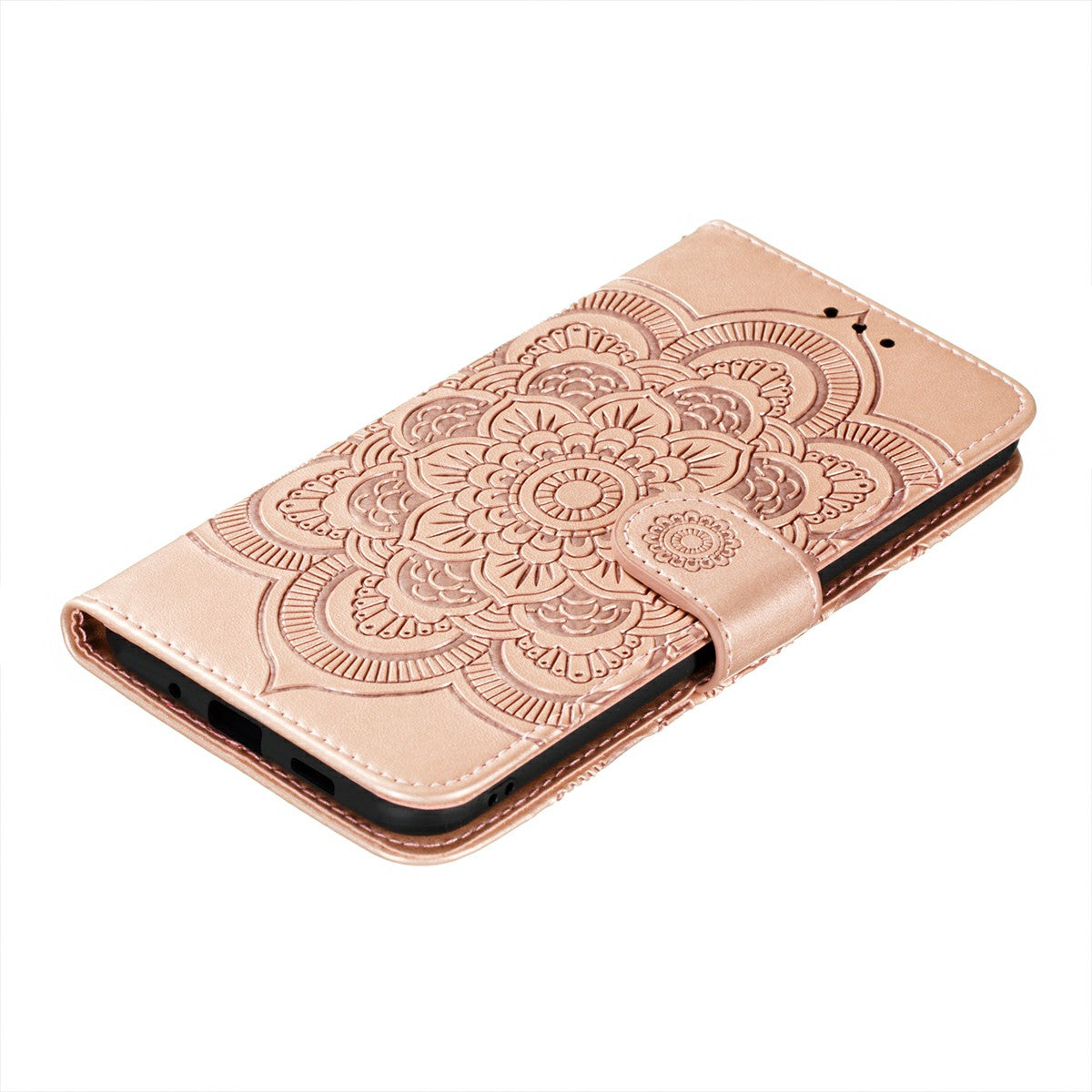 Imprint Mandala Flower Leather Protective Cover for Samsung Galaxy S20 FE/S20 FE 5G/S20 Lite/S20 FE 2022 - Rose Gold