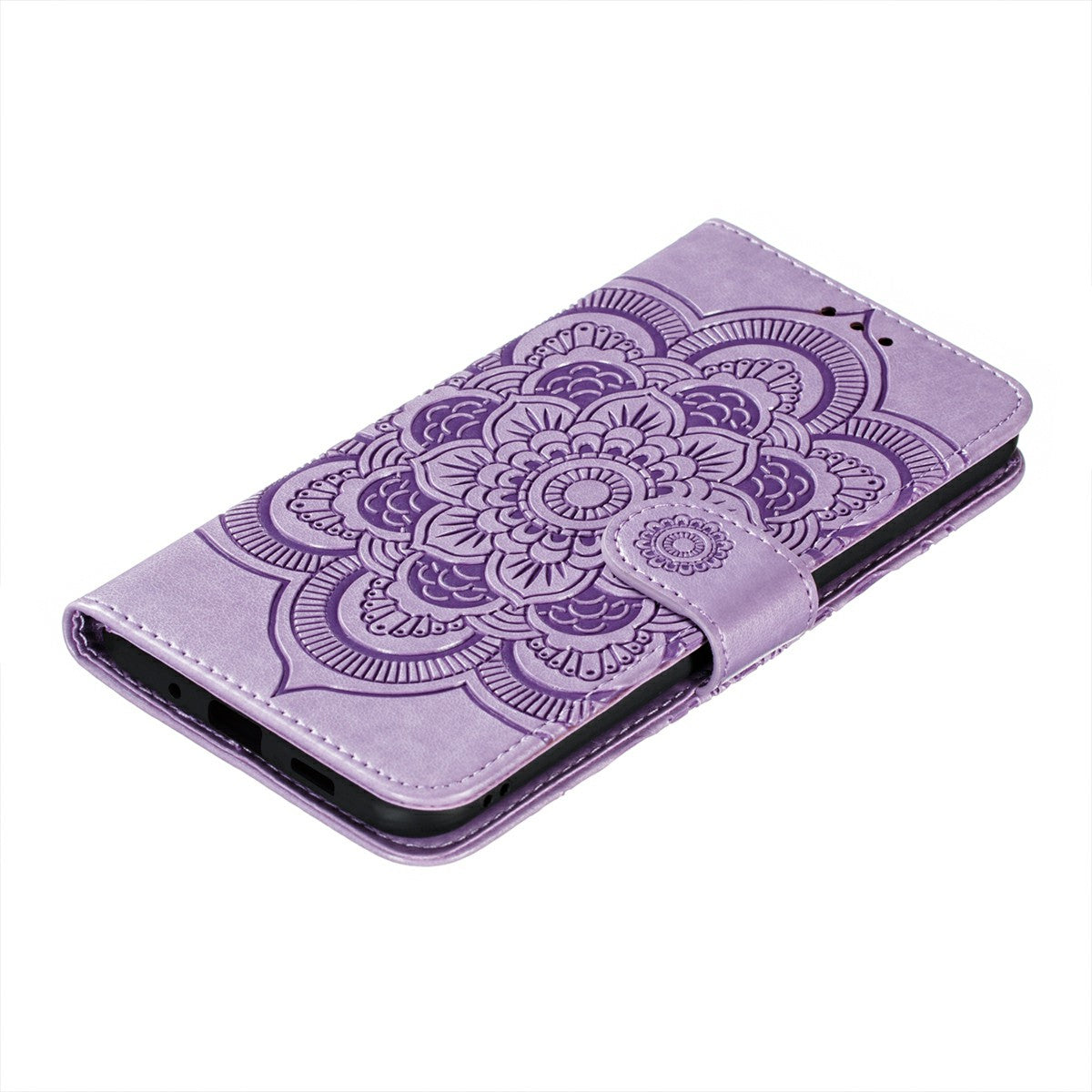 Imprint Mandala Flower Leather Protective Cover for Samsung Galaxy S20 FE/S20 FE 5G/S20 Lite/S20 FE 2022 - Purple