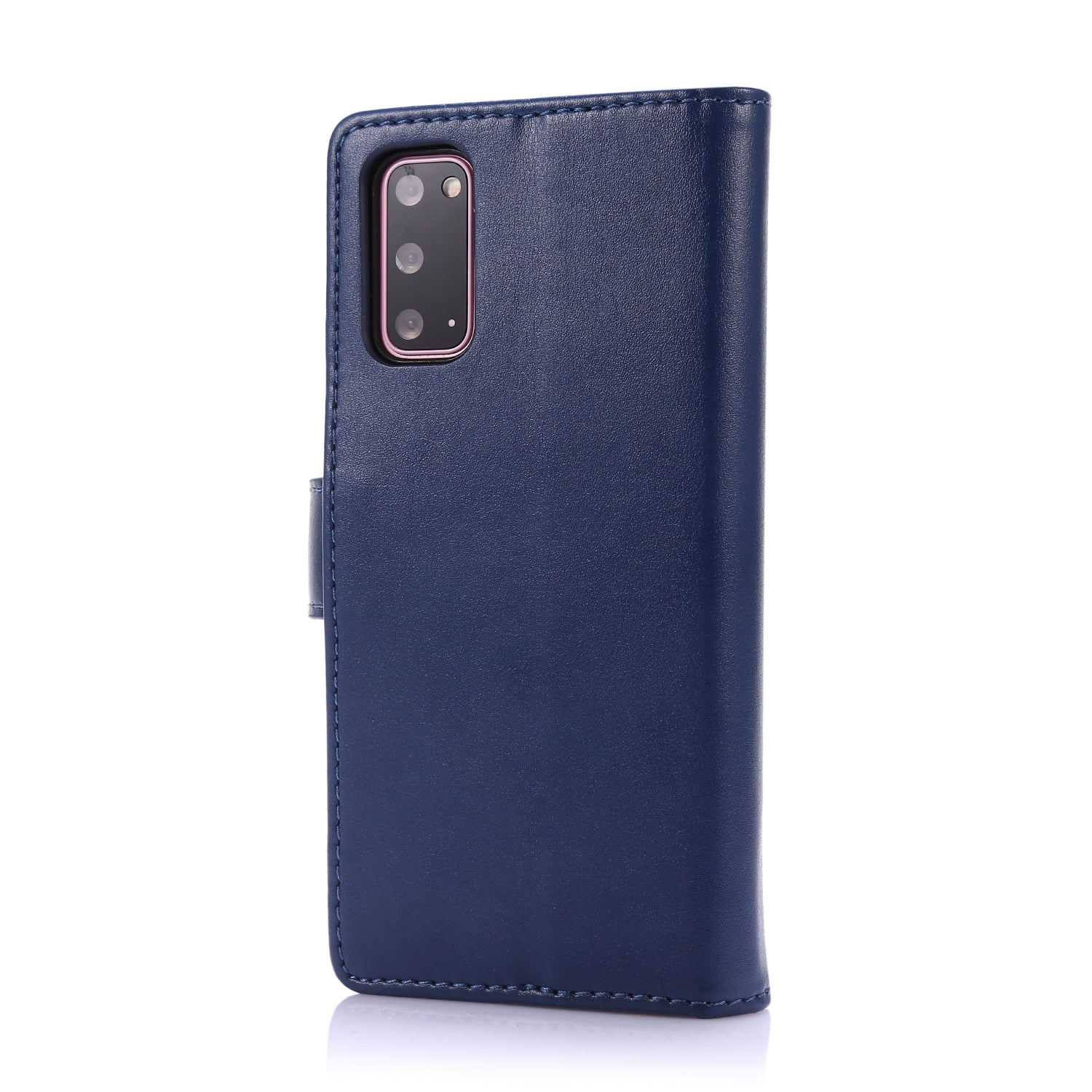 Leather Coated TPU Wallet Phone Stand Case with 9 Card Slots Kickstand Shell for Samsung Galaxy S20 FE 4G/5G/2022/S20 Lite - Blue