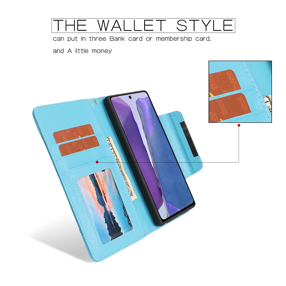 Litchi Texture 2-in-1 Detachable Magnetic Leather Cover Wallet Phone Case for Samsung Galaxy S20 FE/S20 Fan Edition / S20 FE 5G/S20 Fan Edition 5G / S20 Lite - Blue