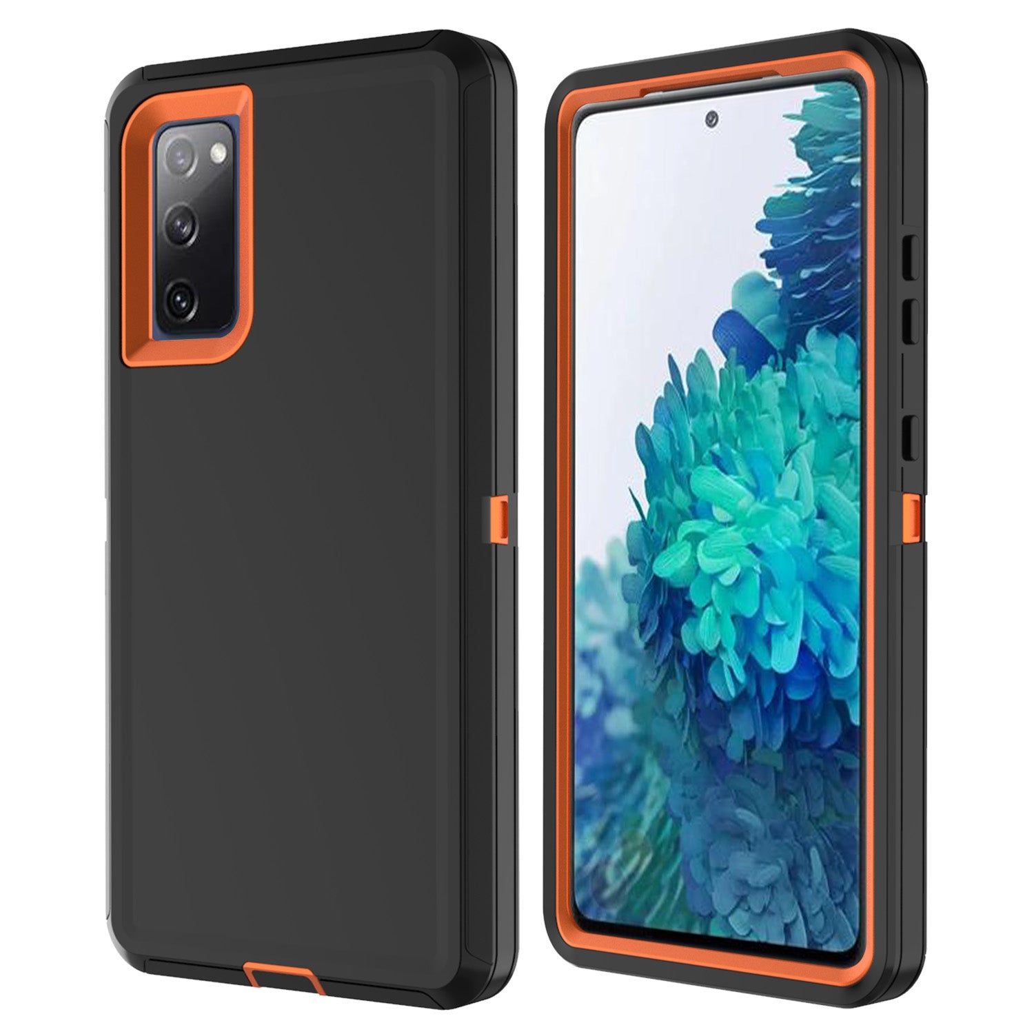 Detachable Shockproof Drop-proof Dust-proof Phone Case for Samsung Galaxy S20 FE/S20 Fan Edition/S20 FE 5G/S20 Fan Edition 5G, PC + TPU Hybrid Cover Shell - Black/Orange