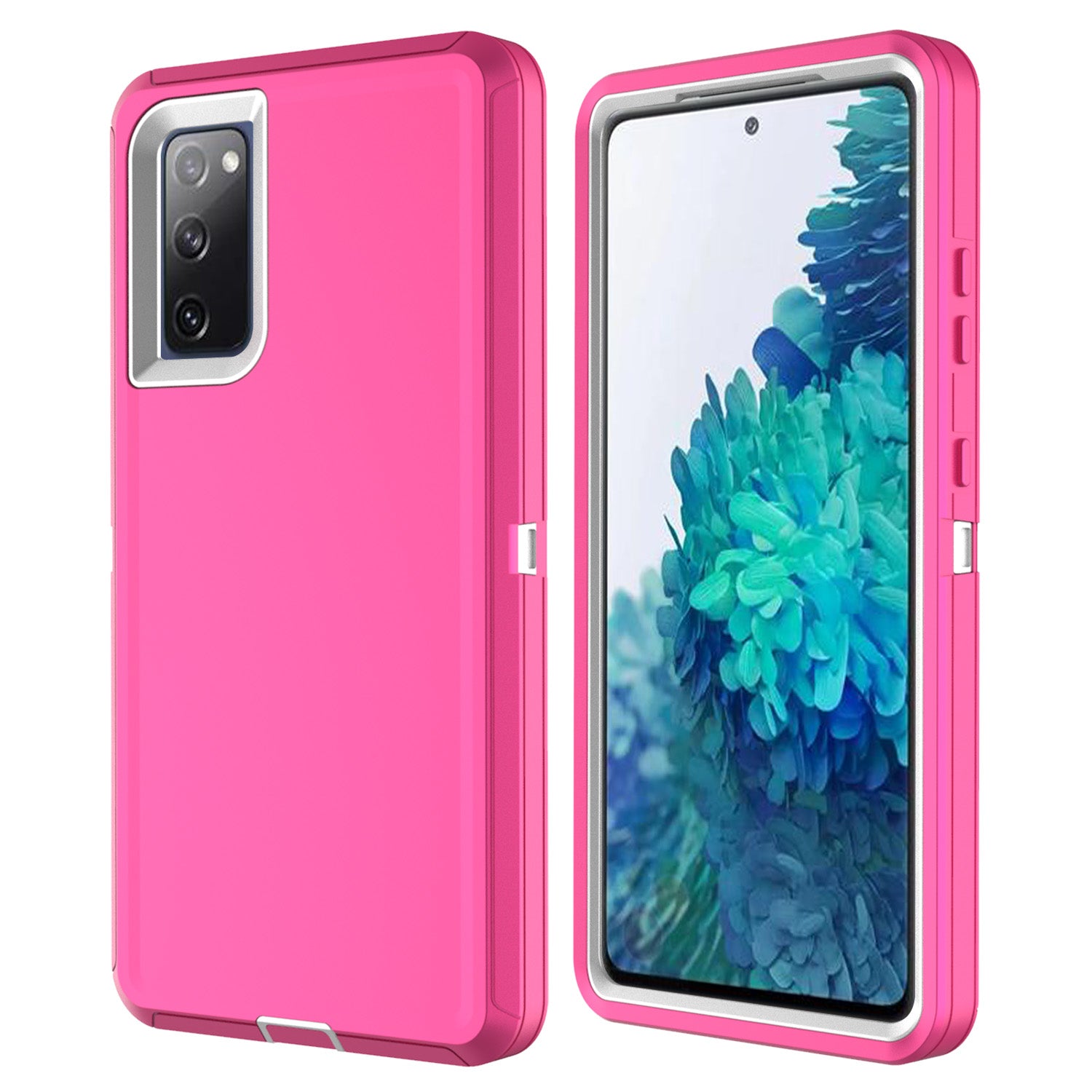 Detachable Shockproof Drop-proof Dust-proof Phone Case for Samsung Galaxy S20 FE/S20 Fan Edition/S20 FE 5G/S20 Fan Edition 5G, PC + TPU Hybrid Cover Shell - Pink/White