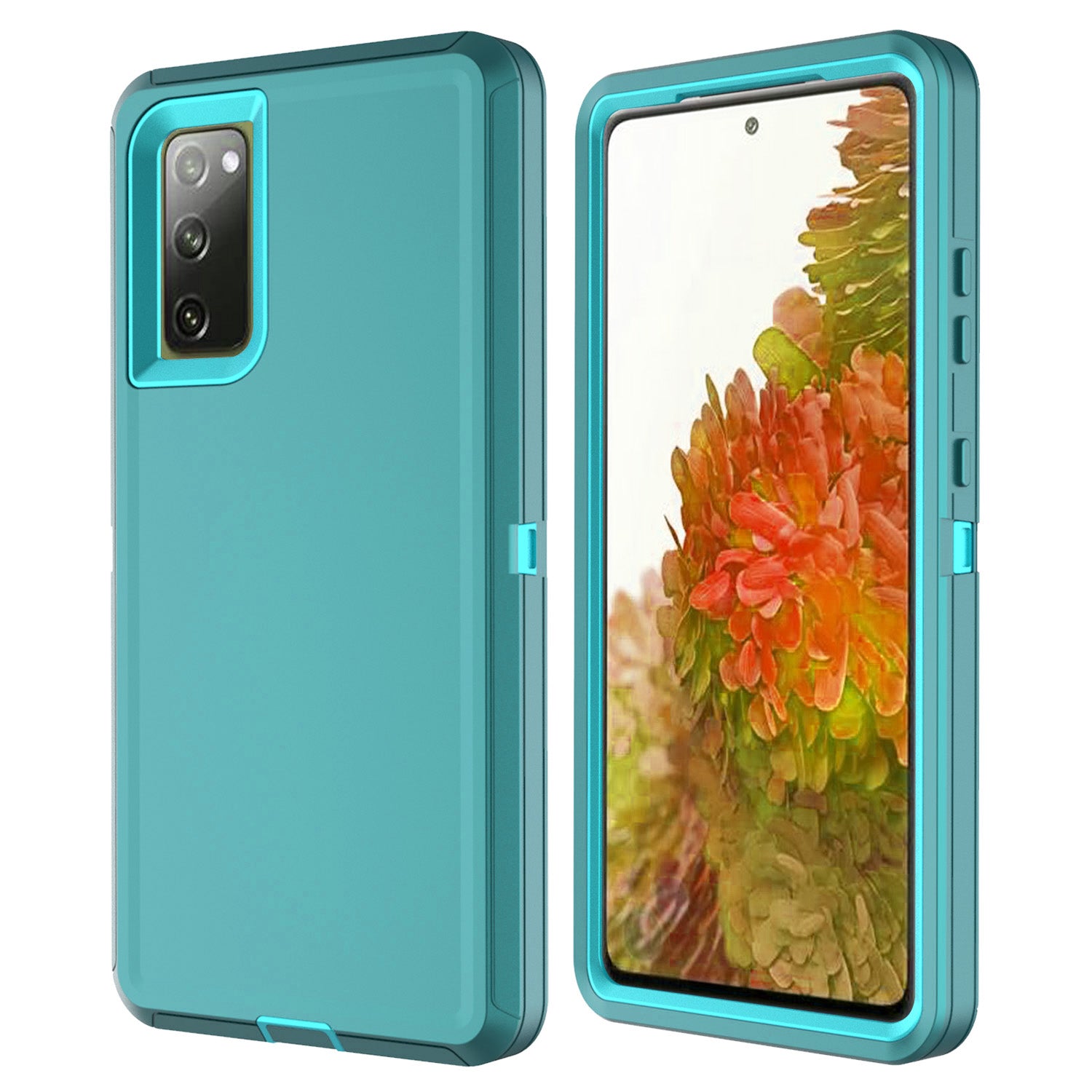 Detachable Shockproof Drop-proof Dust-proof Phone Case for Samsung Galaxy S20 FE/S20 Fan Edition/S20 FE 5G/S20 Fan Edition 5G, PC + TPU Hybrid Cover Shell - Lake Blue/Sky Blue