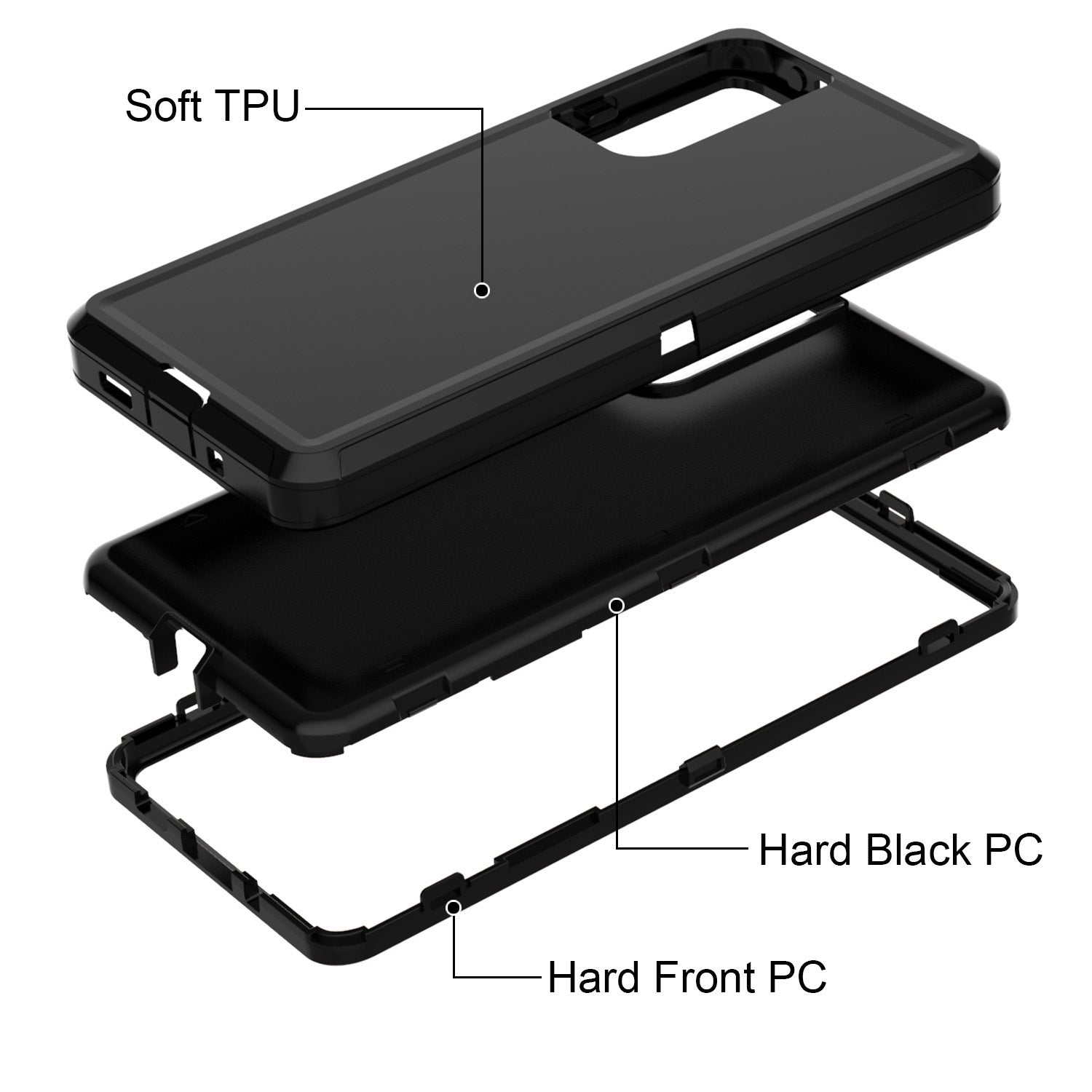 Belt Clip PC TPU Hybrid Case for Samsung Galaxy S20 FE/S20 Fan Edition/S20 FE 5G/S20 Fan Edition 5G - All Black