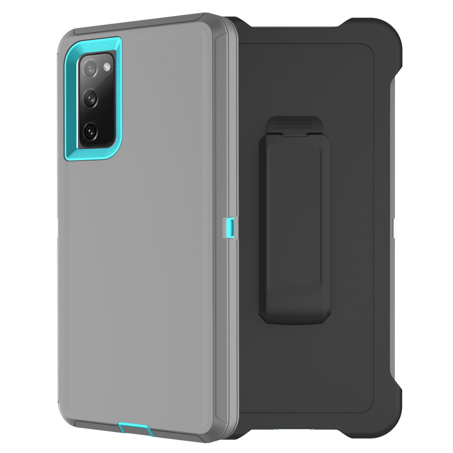 Belt Clip PC TPU Hybrid Case for Samsung Galaxy S20 FE/S20 Fan Edition/S20 FE 5G/S20 Fan Edition 5G - Grey/Sky Blue