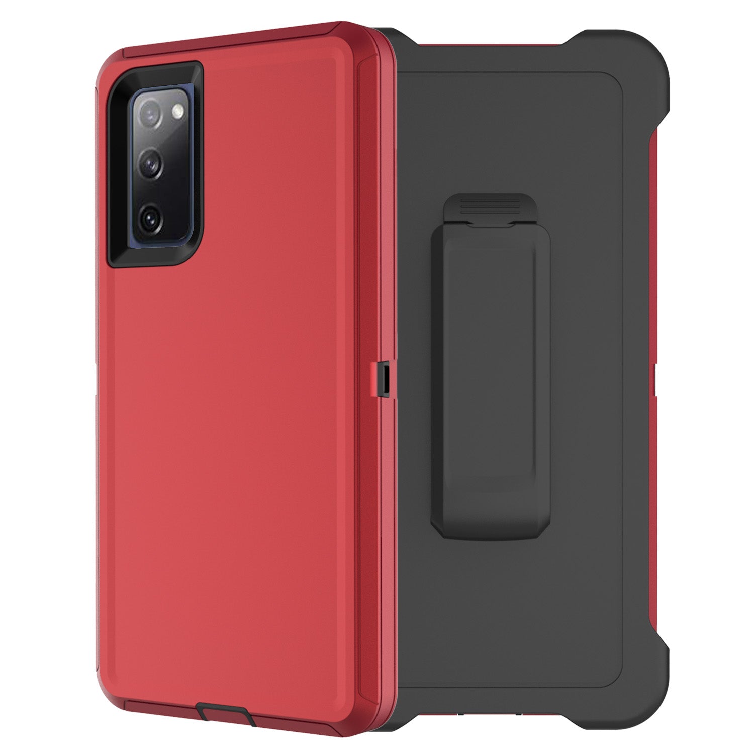 Belt Clip PC TPU Hybrid Case for Samsung Galaxy S20 FE/S20 Fan Edition/S20 FE 5G/S20 Fan Edition 5G - Red/Black