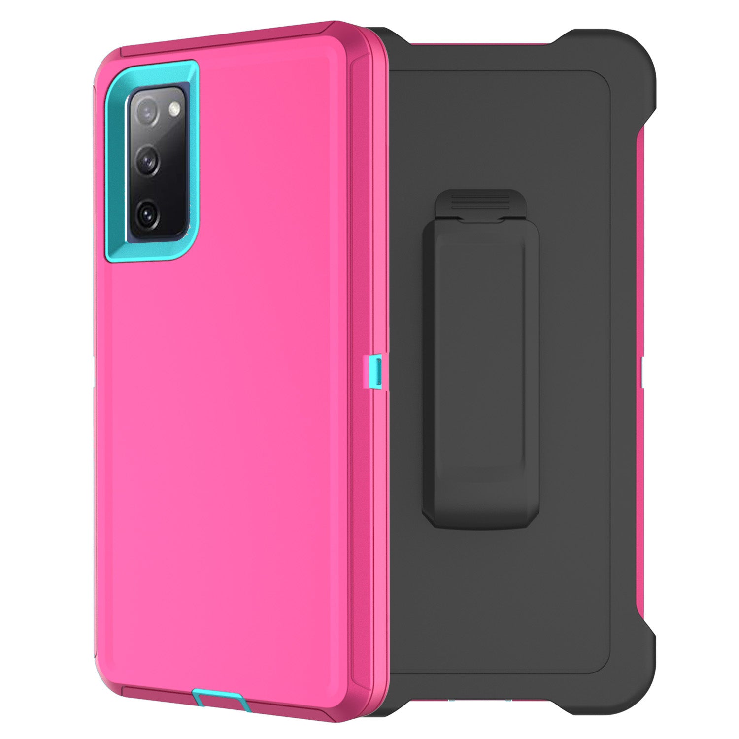 Belt Clip PC TPU Hybrid Case for Samsung Galaxy S20 FE/S20 Fan Edition/S20 FE 5G/S20 Fan Edition 5G - Pink/Sky Blue