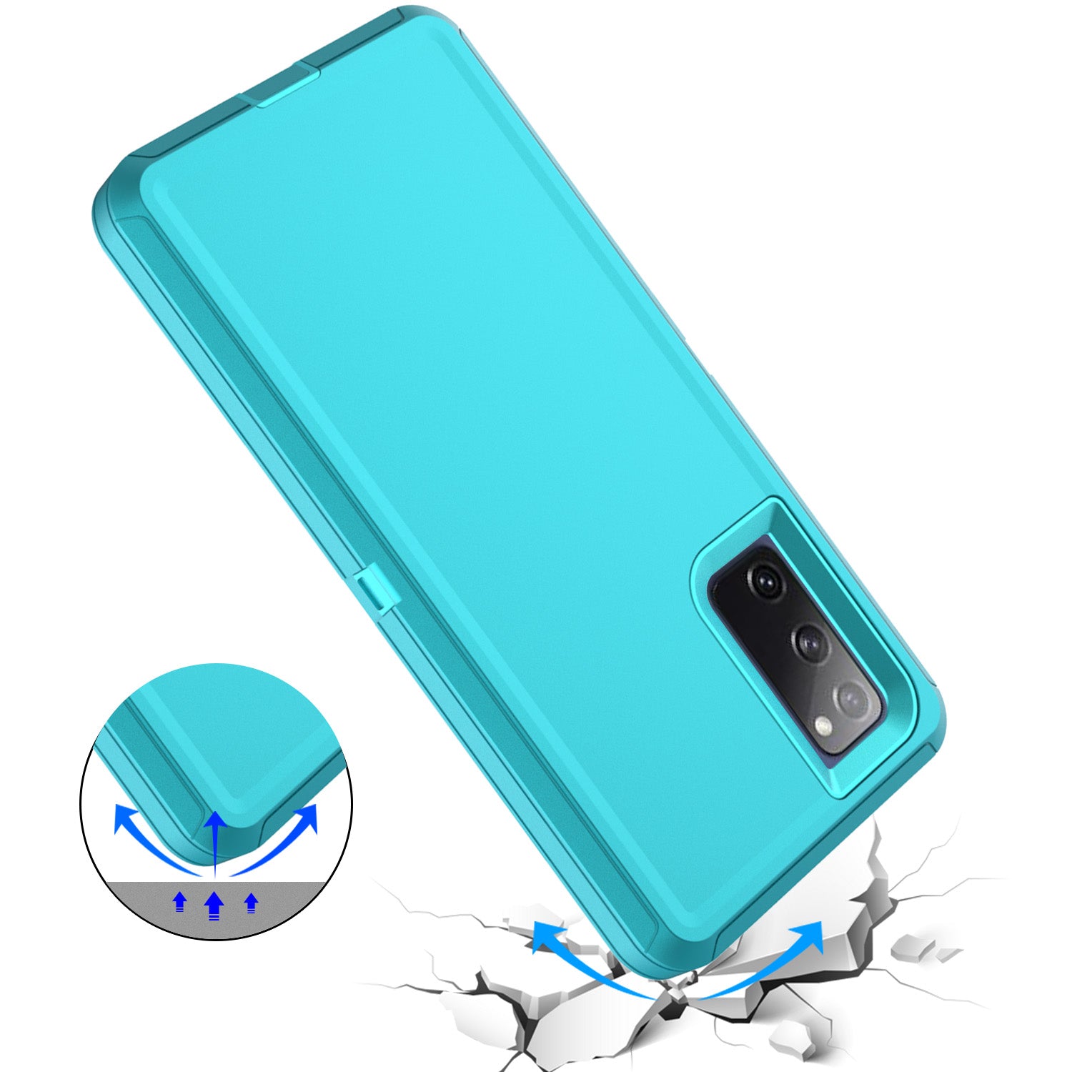 Belt Clip PC TPU Hybrid Case for Samsung Galaxy S20 FE/S20 Fan Edition/S20 FE 5G/S20 Fan Edition 5G - Cyan/Sky Blue