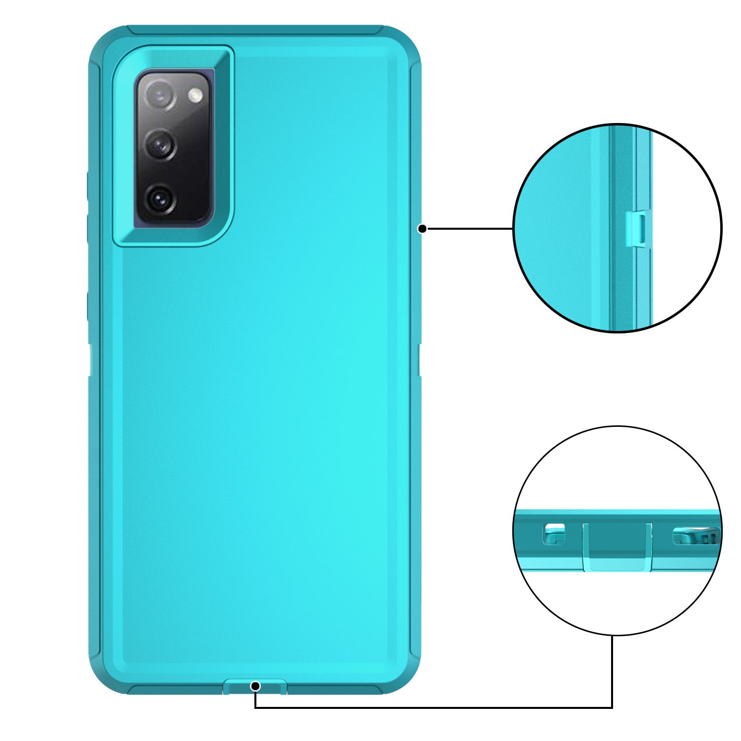 Belt Clip PC TPU Hybrid Case for Samsung Galaxy S20 FE/S20 Fan Edition/S20 FE 5G/S20 Fan Edition 5G - Cyan/Sky Blue