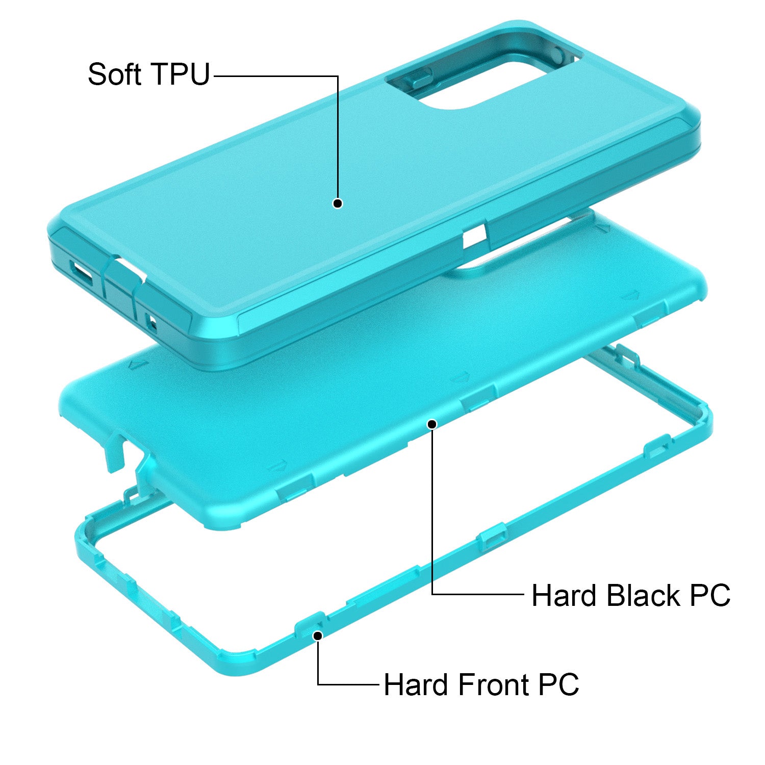 Belt Clip PC TPU Hybrid Case for Samsung Galaxy S20 FE/S20 Fan Edition/S20 FE 5G/S20 Fan Edition 5G - Cyan/Sky Blue